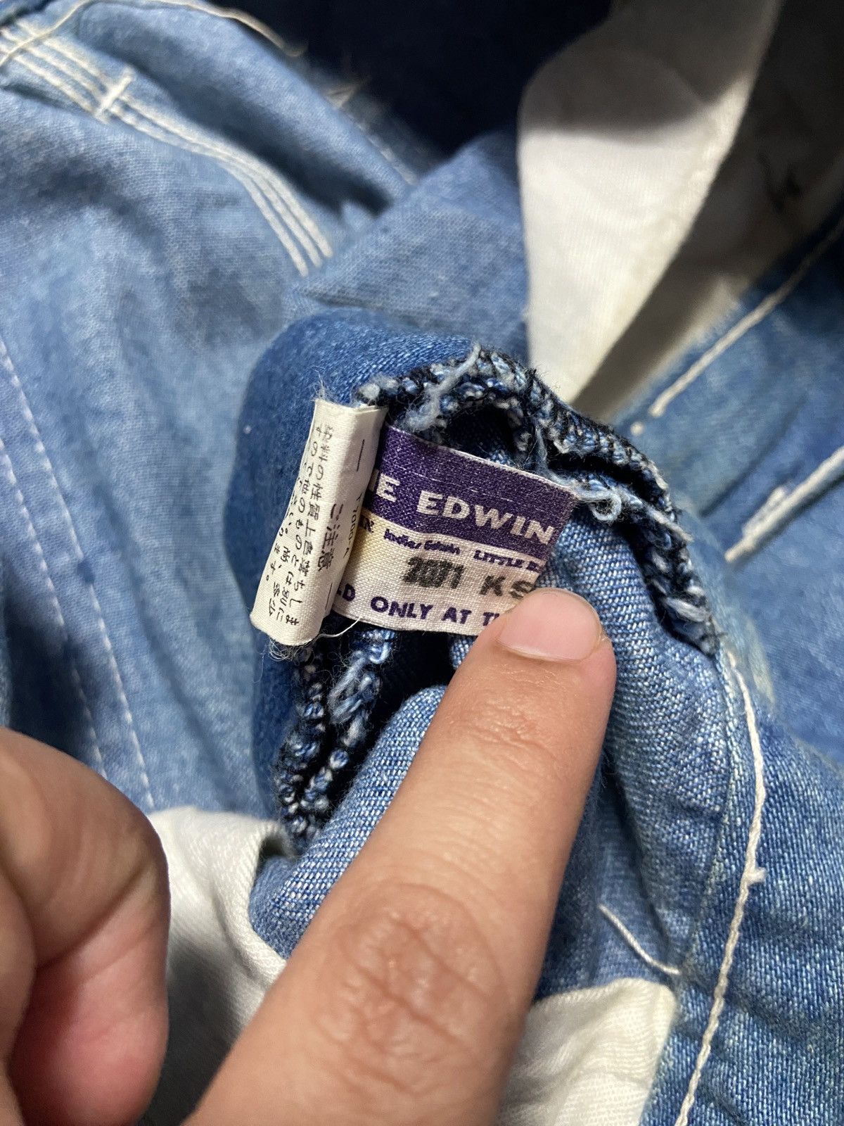 Edwin × Japanese Brand × Vintage Rare Vintage 90s Edwin Carpenter Stonewash Blue Jeans Size US 32 / EU 48 - 5 Thumbnail