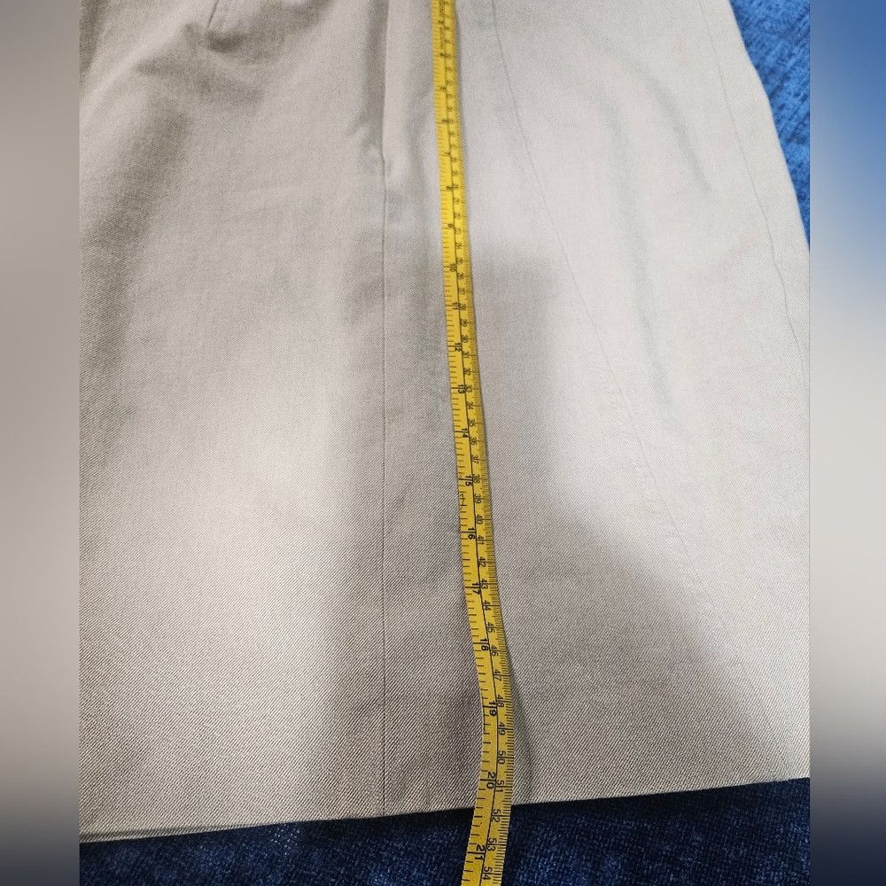 Akris Akris Punto Khaki Canvas Knee Length Pencil Skirt 6 Size 28" / US 6 / IT 42 - 5 Thumbnail