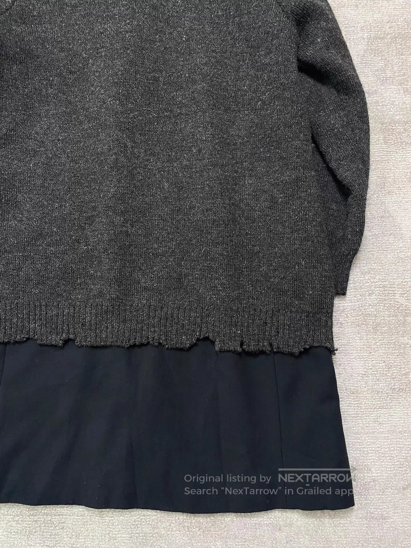 Undercover Black Layered Long Coat with Knit Detail. Size US M / EU 48-50 / 2 - 6 Thumbnail