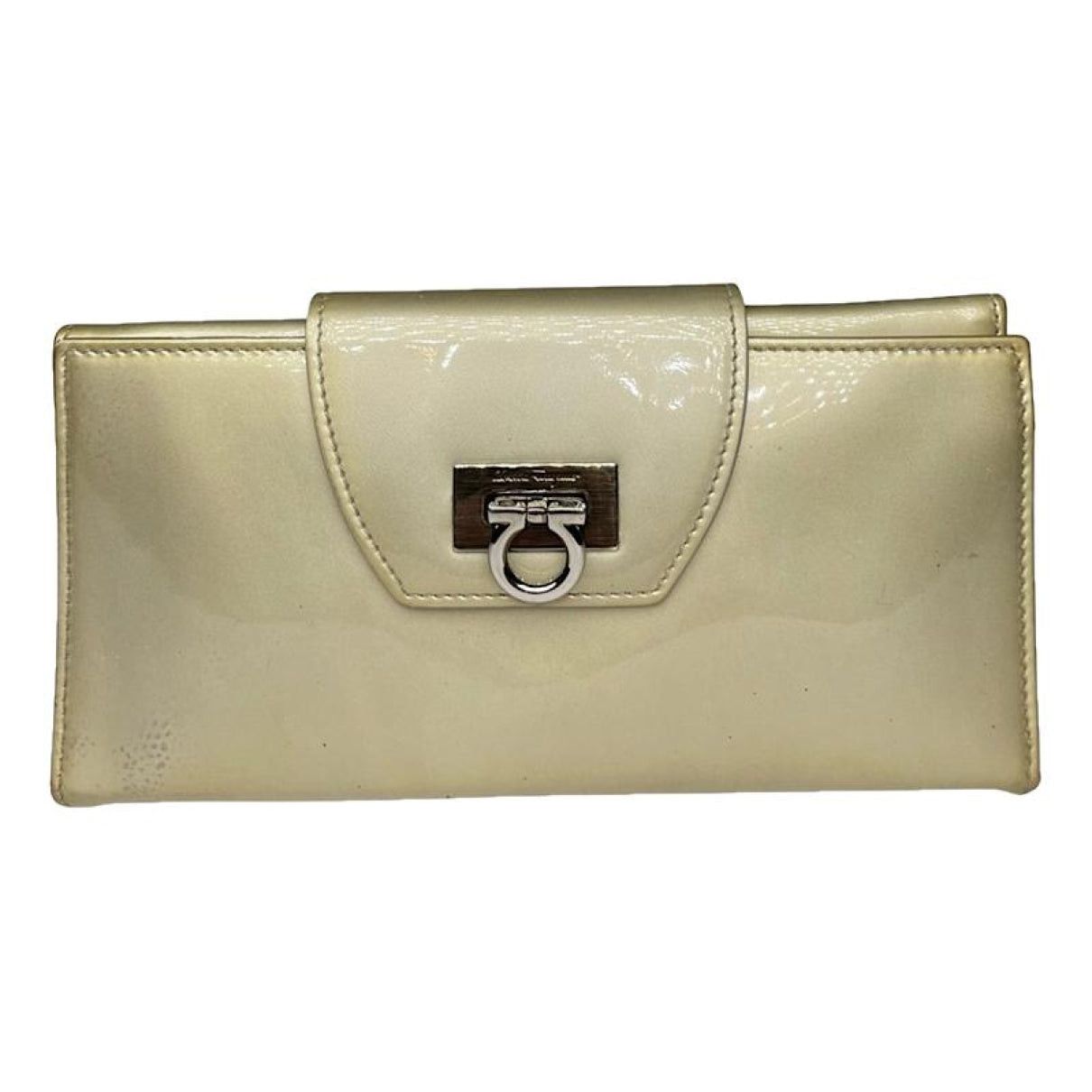 Salvatore Ferragamo Beige Patent Leather Wallet Size ONE SIZE - 1 Thumbnail