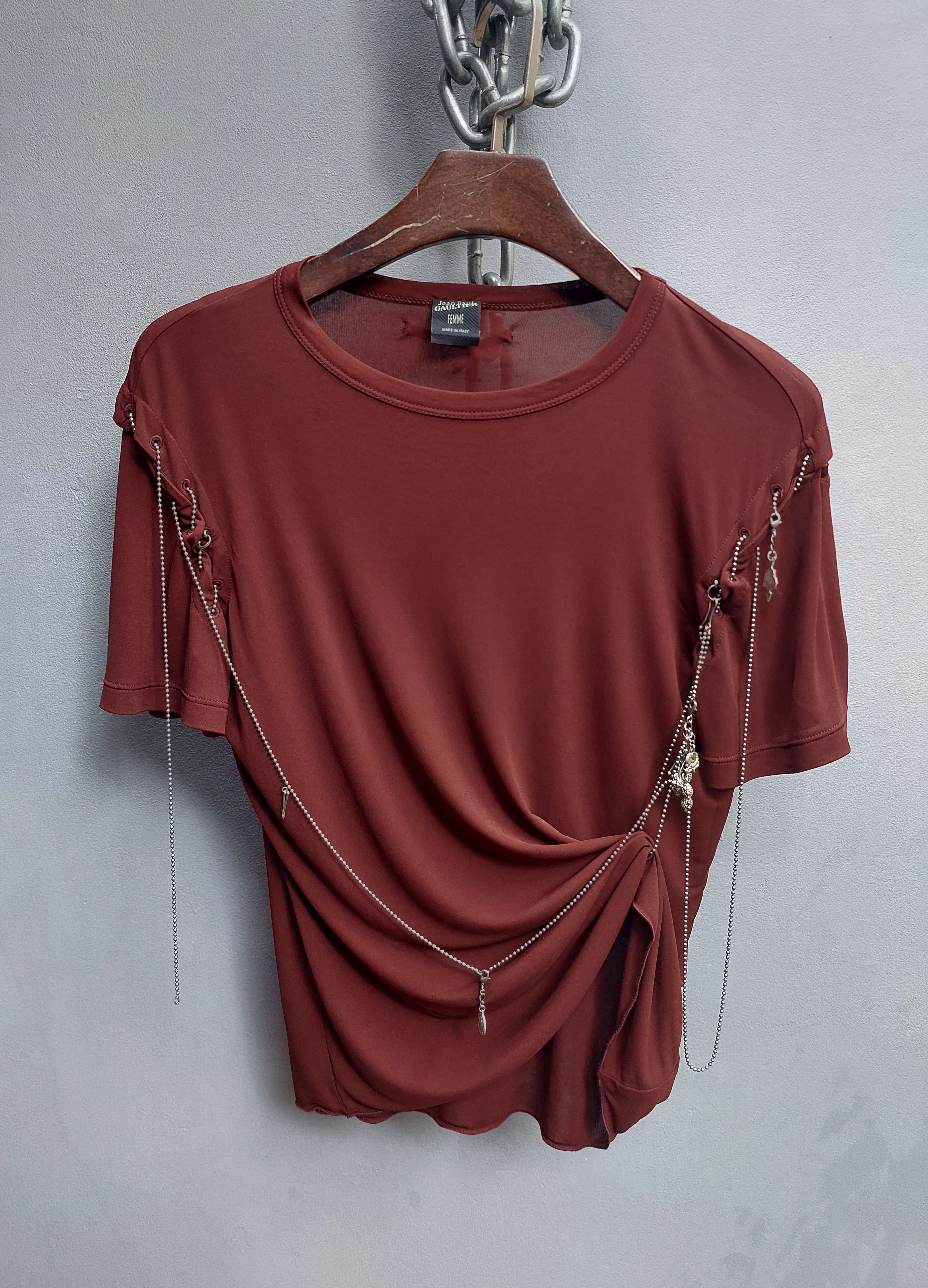 Jean Paul Gaultier 1990s Pierced Chain T-shirt