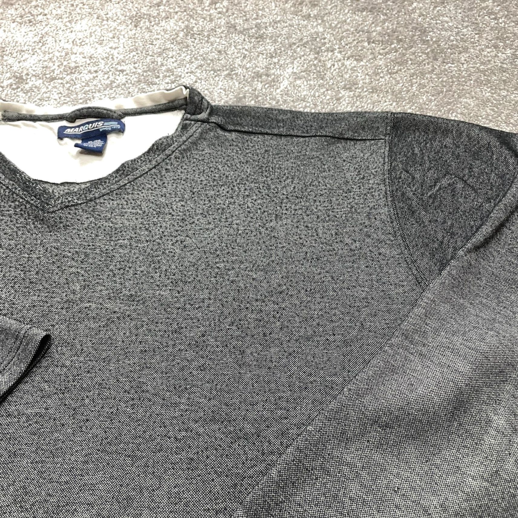 Vintage Maqruis Shirt Mens XL Gray Long Sleeve Viscose Casual Basic Tee Size US XL / EU 56 / 4 - 6 Thumbnail