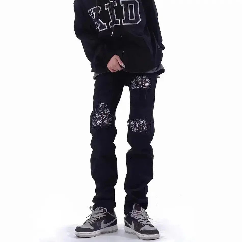 Japanese Brand Mens Skinny Jeans Street Black Hole Slim Fit Size US 32 / EU 48 - 1 Thumbnail