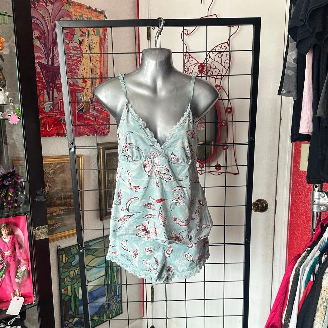 Other adrienne vittadini blue and pink floral pajama set Size ONE SIZE - 1 Thumbnail