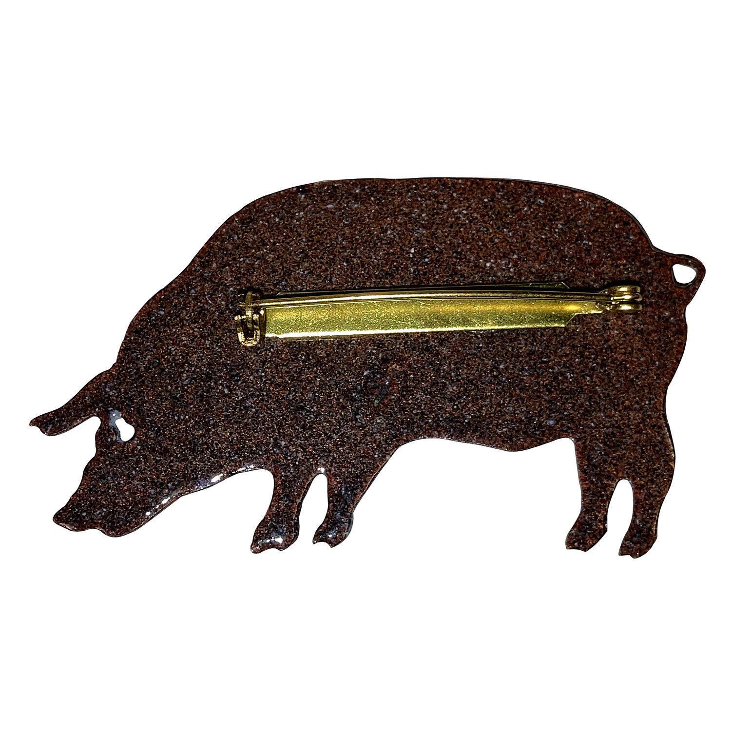 Designer Copper Pink Enamel Pig Pin Size ONE SIZE - 2 Thumbnail