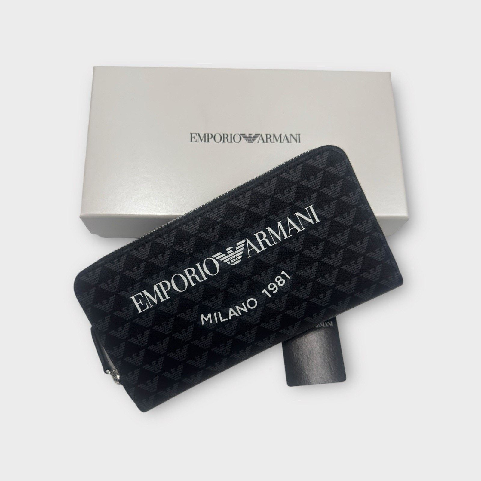 Emporio Armani Monogram zipper long wallet black New With Box Size ONE SIZE - 5 Thumbnail