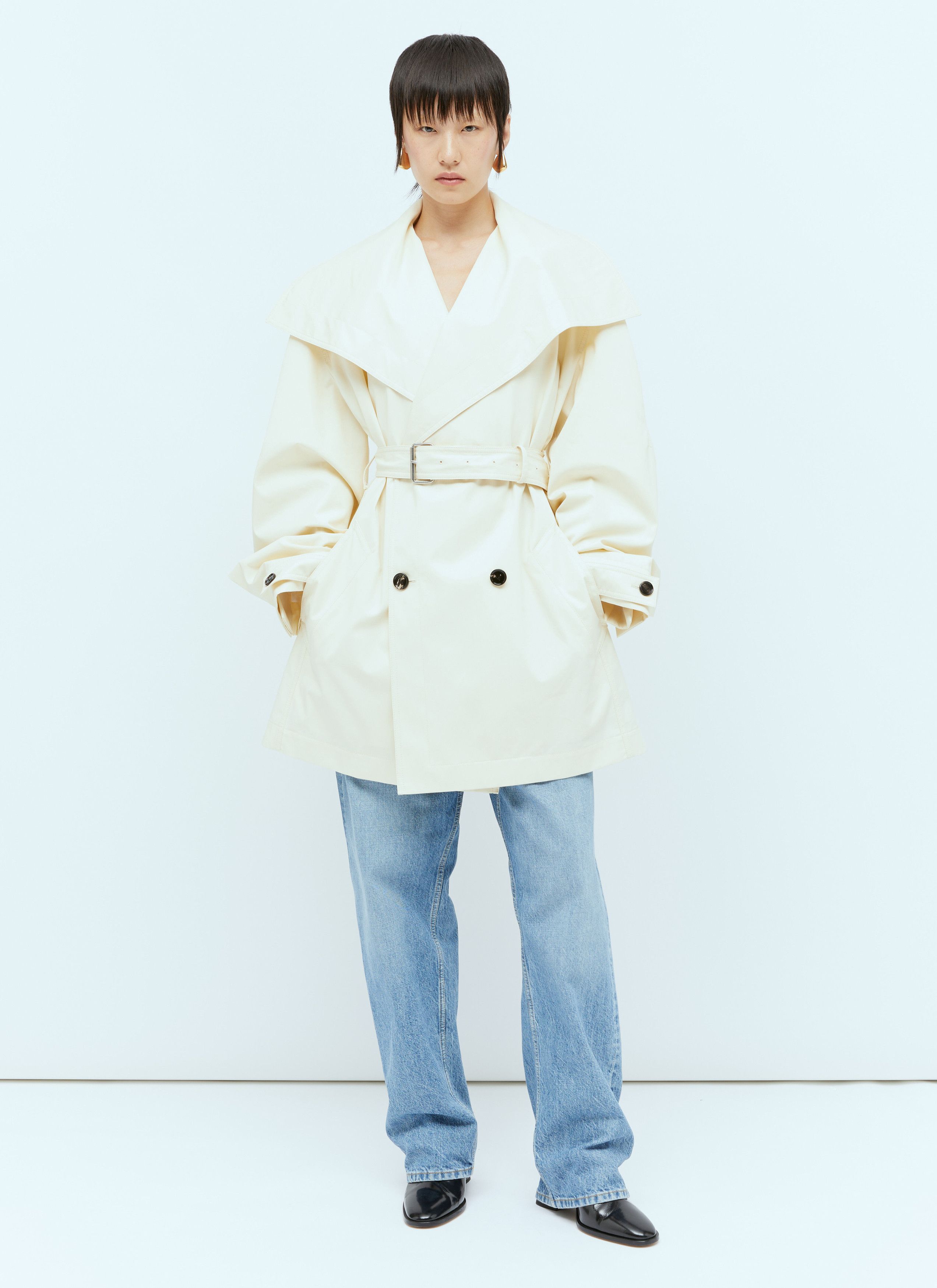 Bottega Veneta o1n1vont1225 Light Cotton Twill Trench Coat in Cream Size S / US 4 / IT 40 - 2 Thumbnail