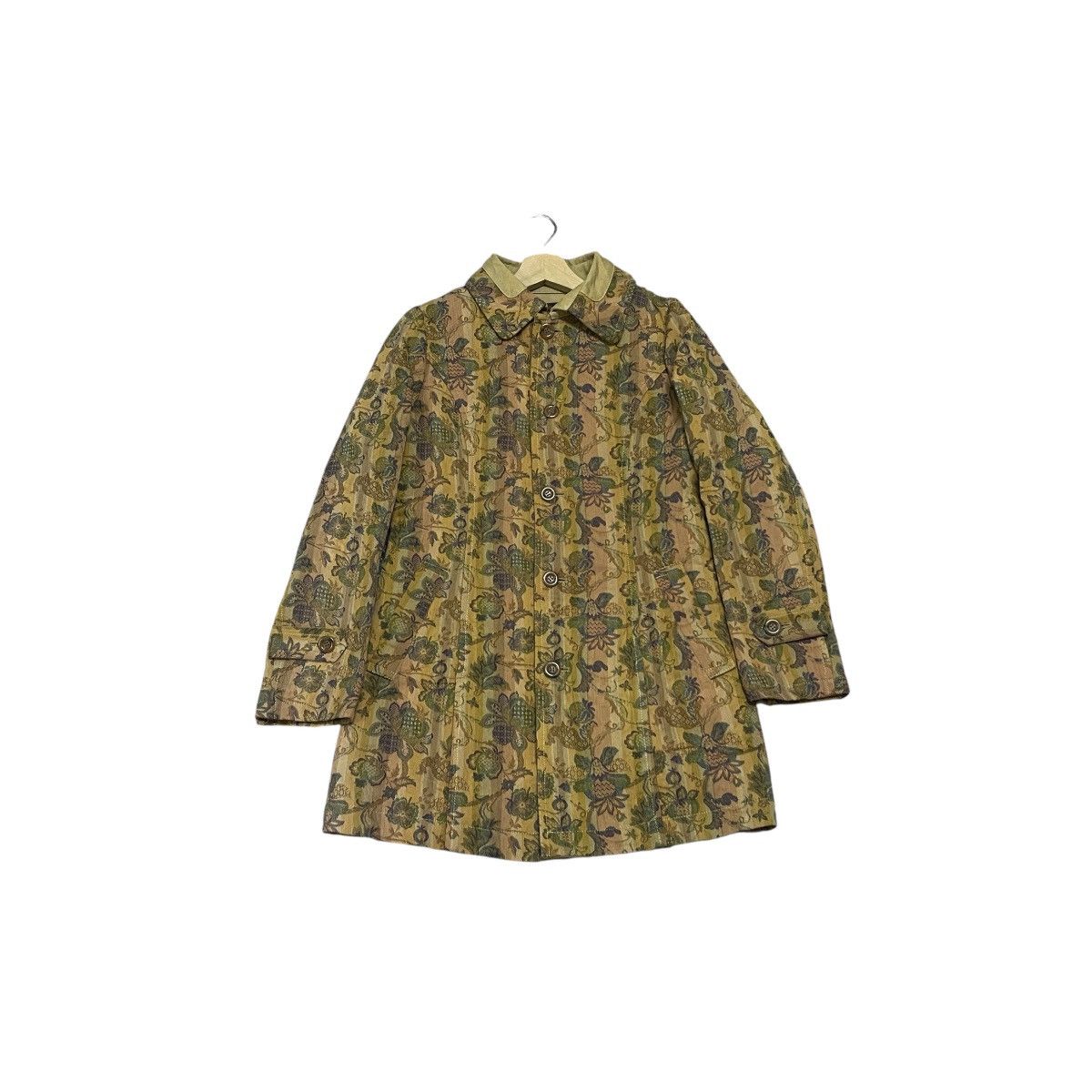 Japanese Brand Vintage Gekko Floral Patterned Long Jacket - Made in Japan Size S / US 4 / IT 40 - 1 Thumbnail