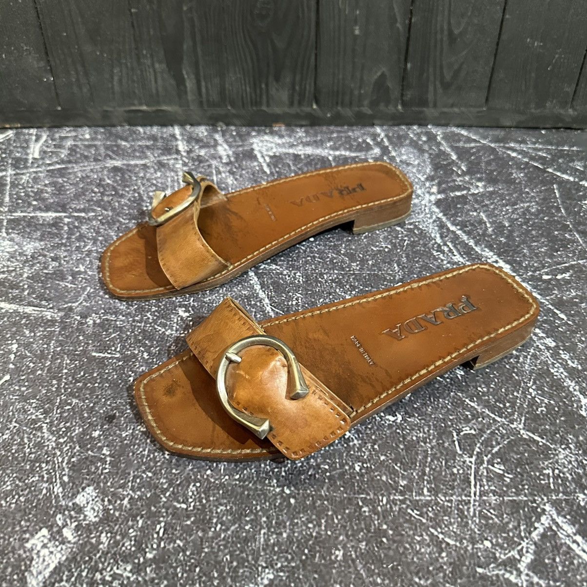 Prada VINTAGE PRADA - Women’s Leather Sandals Size 36 Size US 6 / IT 36 - 4 Thumbnail