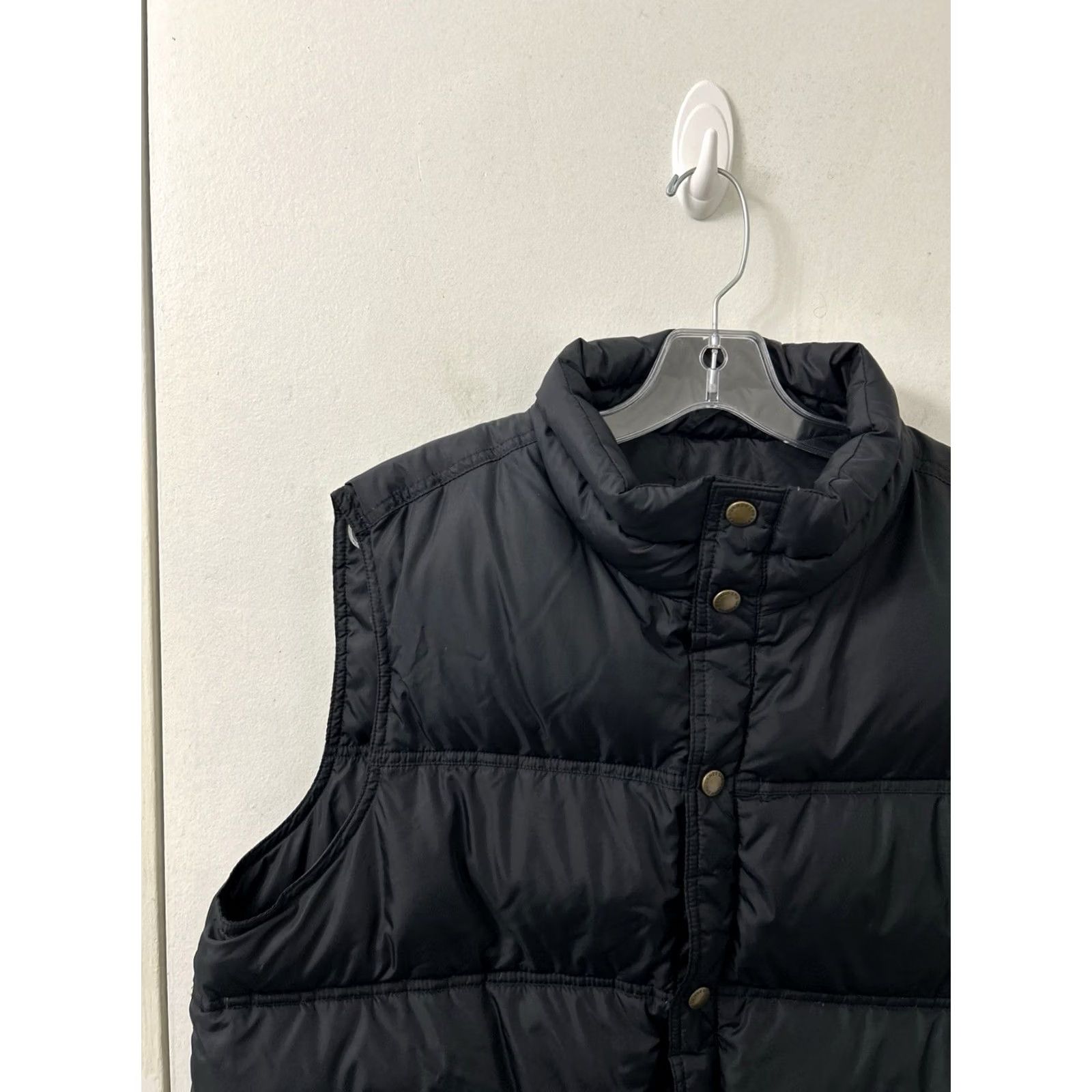 Lands' End VINTAGE Lands' End Down Puffer Vest Mens Large Black Snap Front Quilted Jacket Size US L / EU 52-54 / 3 - 5 Thumbnail