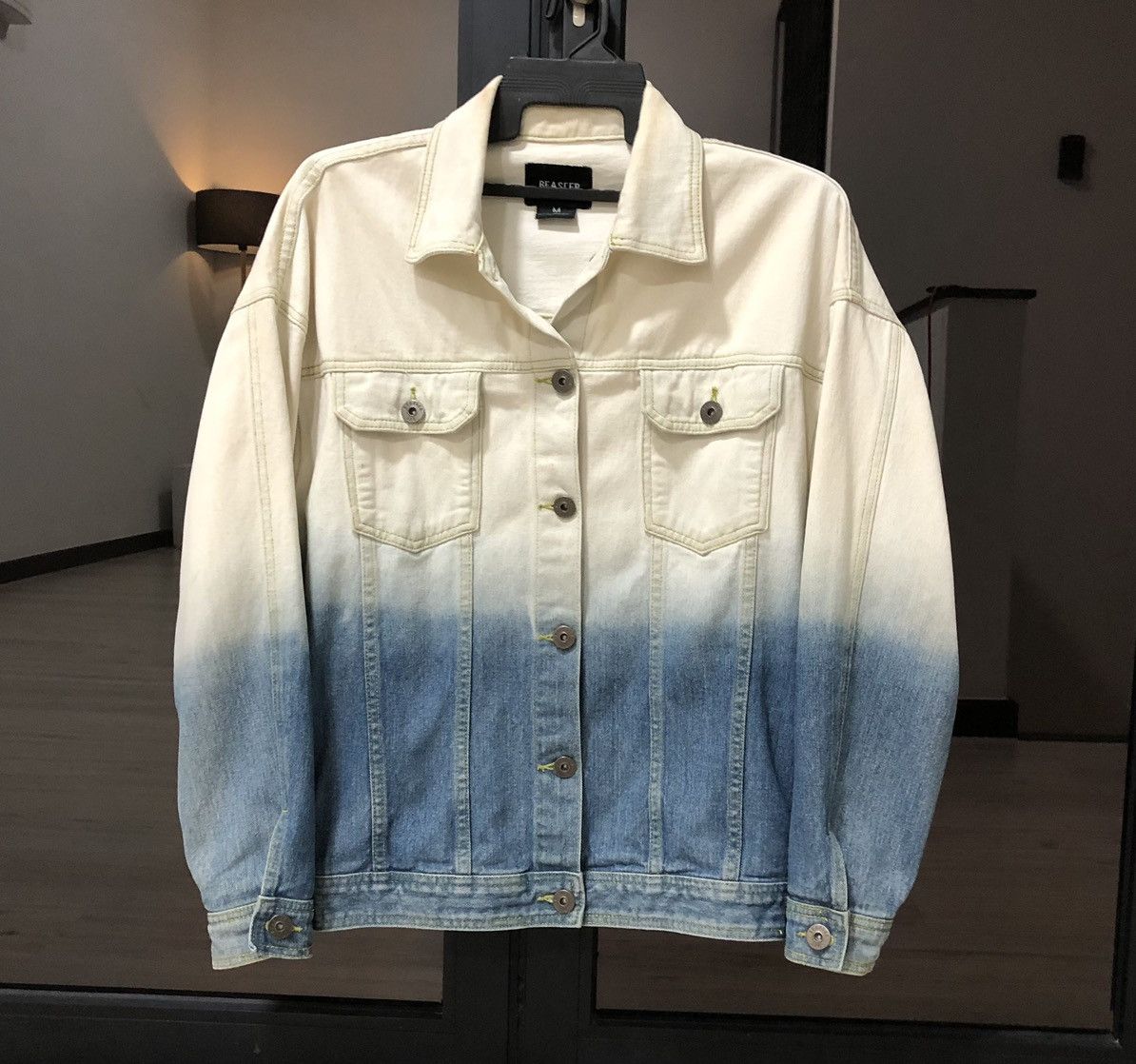 Japanese Brand BEASTER x Smiley Beige Denim Jacket Size US M / EU 48-50 / 2 - 2 Thumbnail