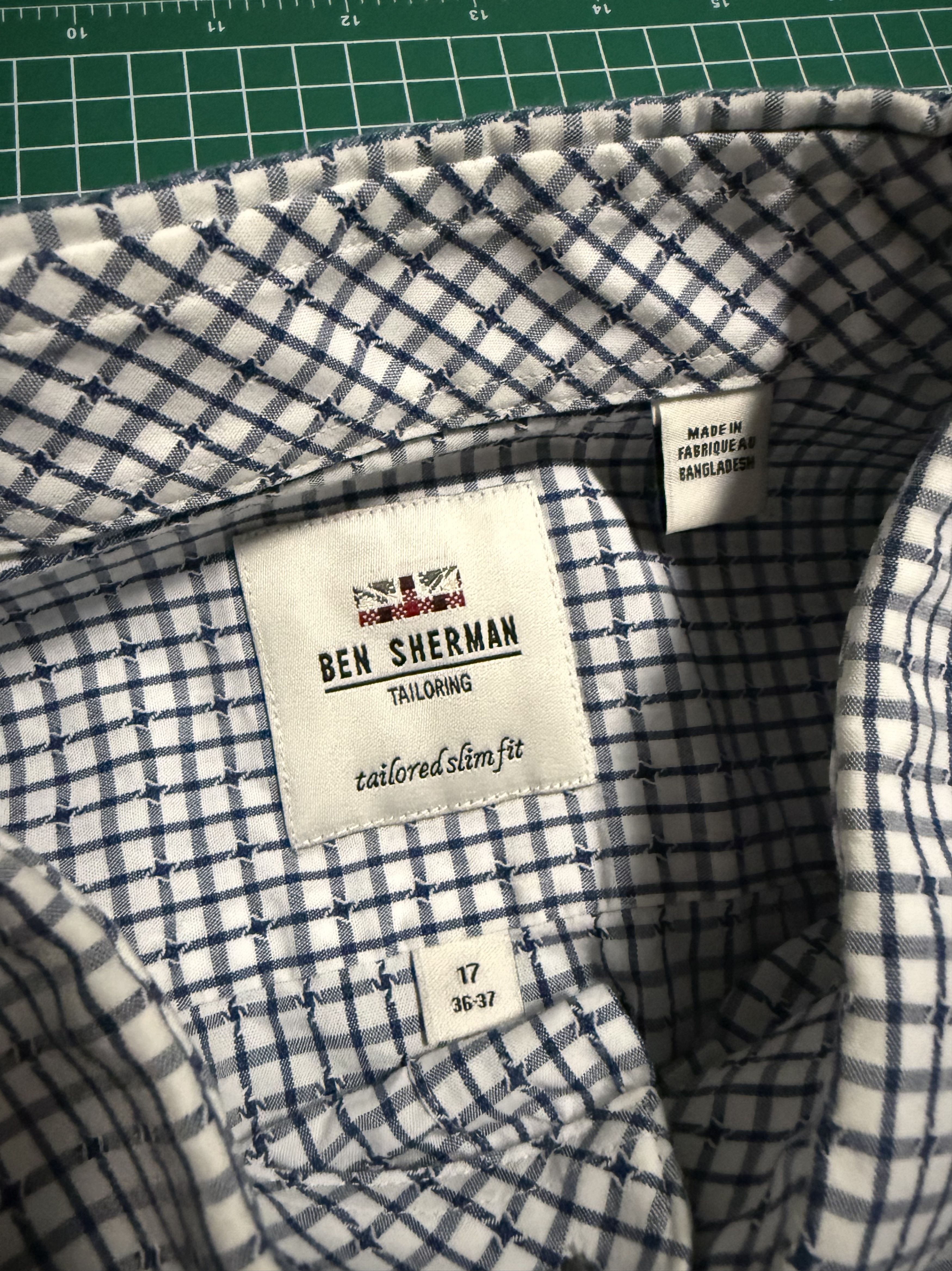 Ben Sherman Ben Sherman Slim Fit Button Up - Blue/White Size US XL / EU 56 / 4 - 2 Thumbnail