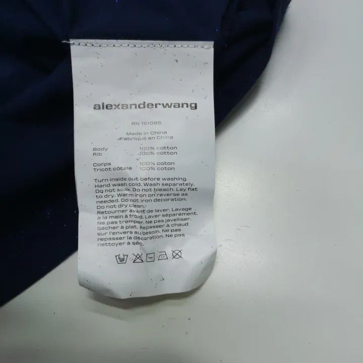 Alexander Wang Alexander Wang Blue Sequin Graphic T-Shirt - Size L / US 10 / IT 46 - 4 Thumbnail