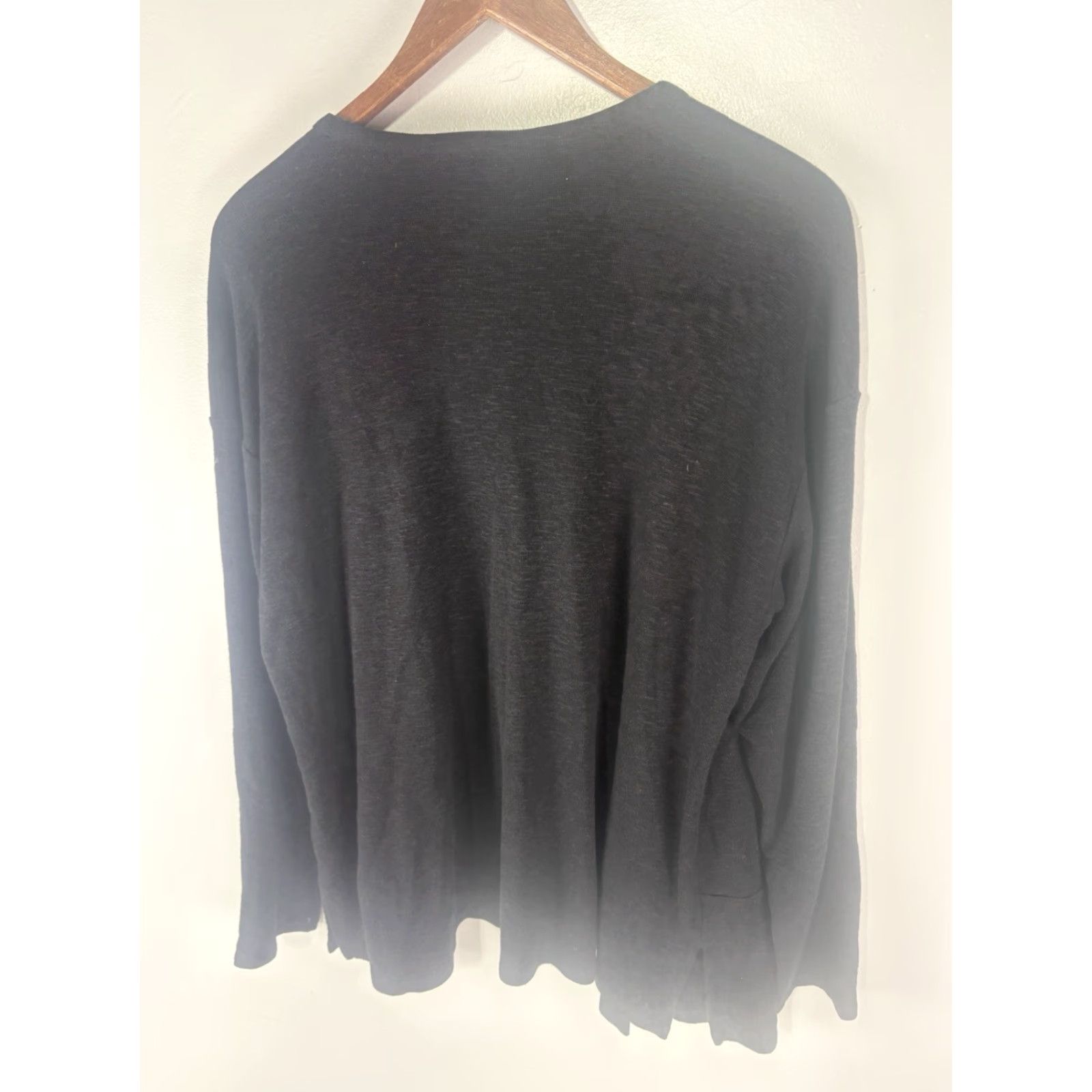Vintage Pure Jill Black Knit Cardigan Womens Petite M Open Front Lightweight Size M / US 6-8 / IT 42-44 - 4 Thumbnail