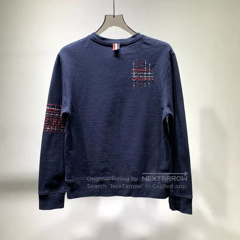 Thom Browne Thom Browne Suture-embroidered, wavy-patterned knit hoodie Size US S / EU 44-46 / 1 - 6 Thumbnail