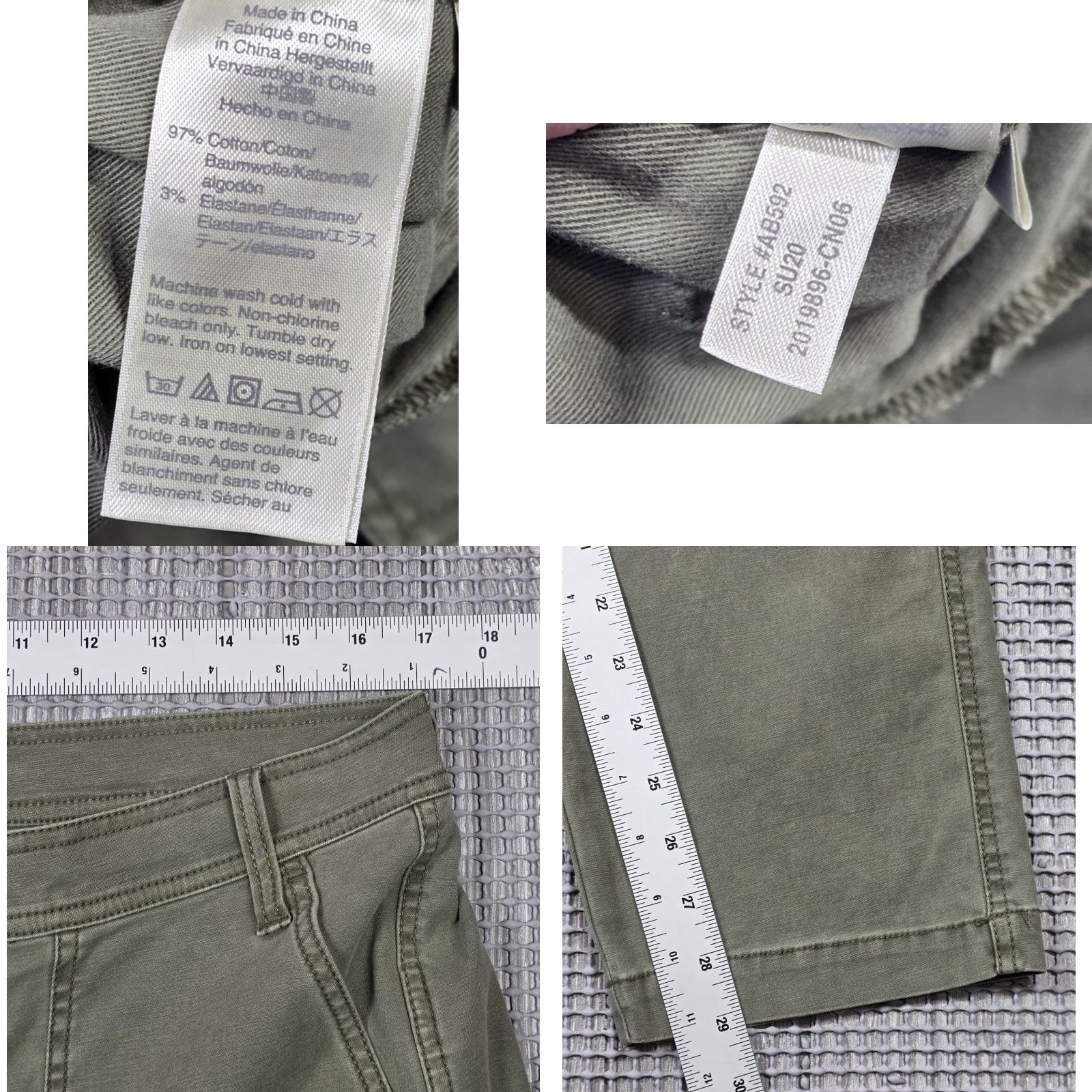 J.Crew J.CREW Cargo Pants Womens Tapered Relaxed Fit Army Green 34x29 31 Tall Ankle Size 24" / US 00 / IT 34 - 9 Thumbnail