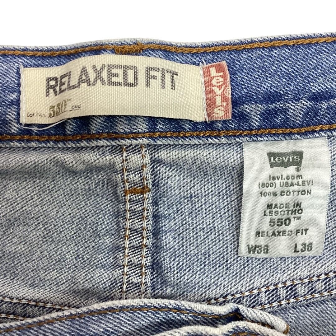 Levi's Levi's 550 Relaxed Fit Light Wash Denim Jeans Y2K Black Batw Size US 36 / EU 52 - 8 Thumbnail