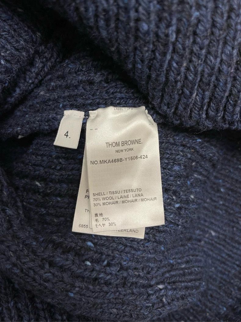 Thom Browne Thom browne Dark blue four-striped wool horsehair round-nec Size US XL / EU 56 / 4 - 7 Thumbnail