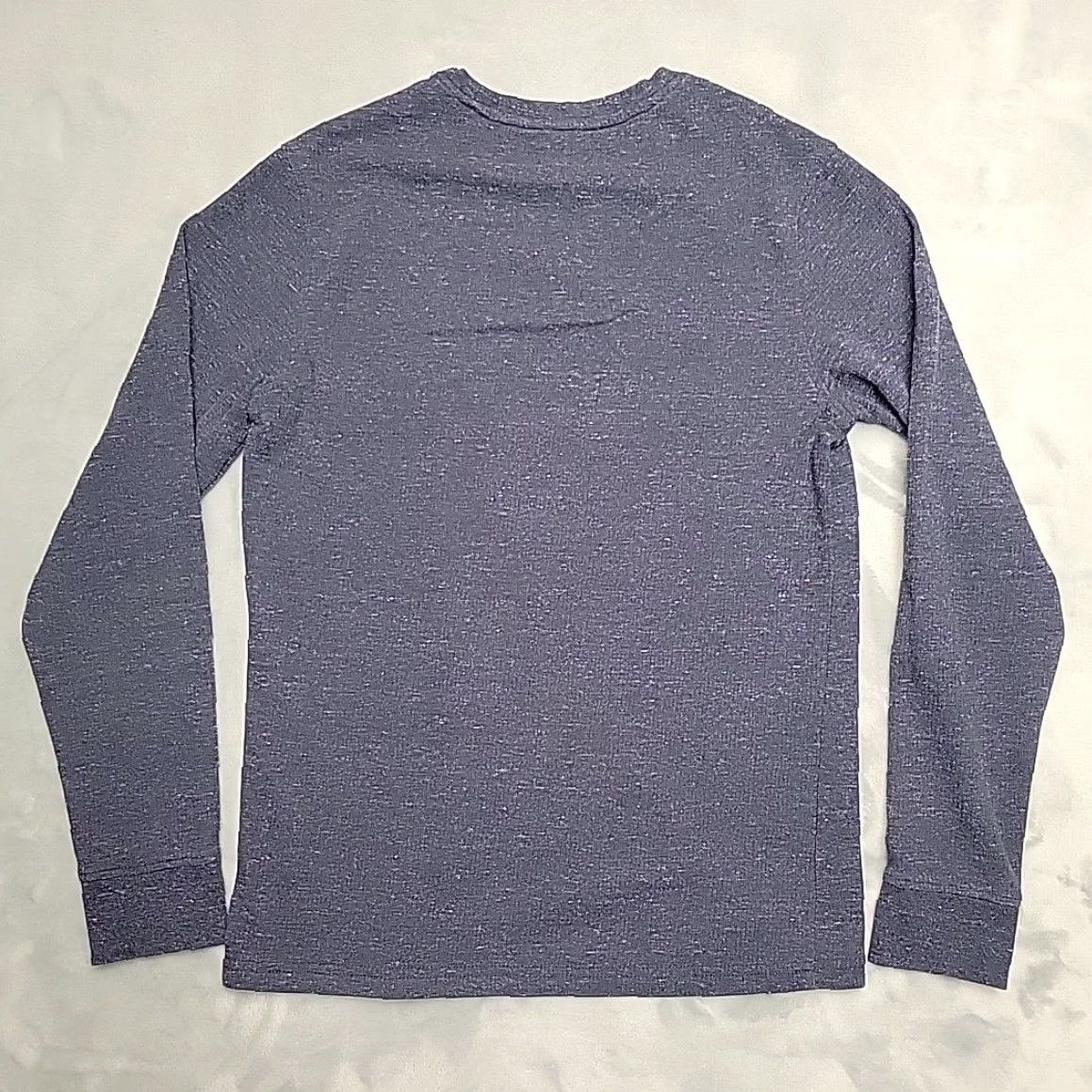 Vintage 01.ALGO Mens Small Blue Heather Long Sleeve Crew Neck Shirt Polyester Blend Knit Performance Athleisure Comfort Size US S / EU 44-46 / 1 - 3 Thumbnail