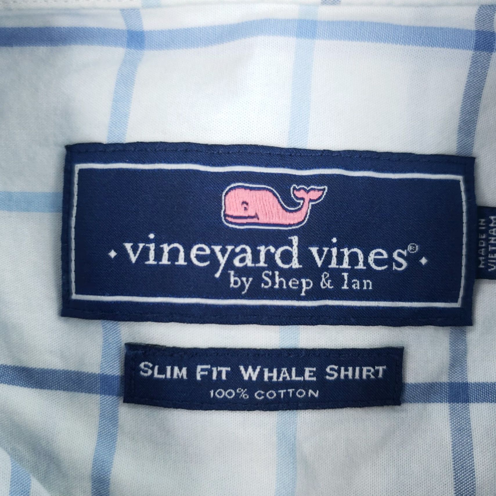 Vineyard Vines Vineyard Vines Shirt Mens M White Blue Check Button-Up Slim Fit Whale Size US M / EU 48-50 / 2 - 5 Thumbnail