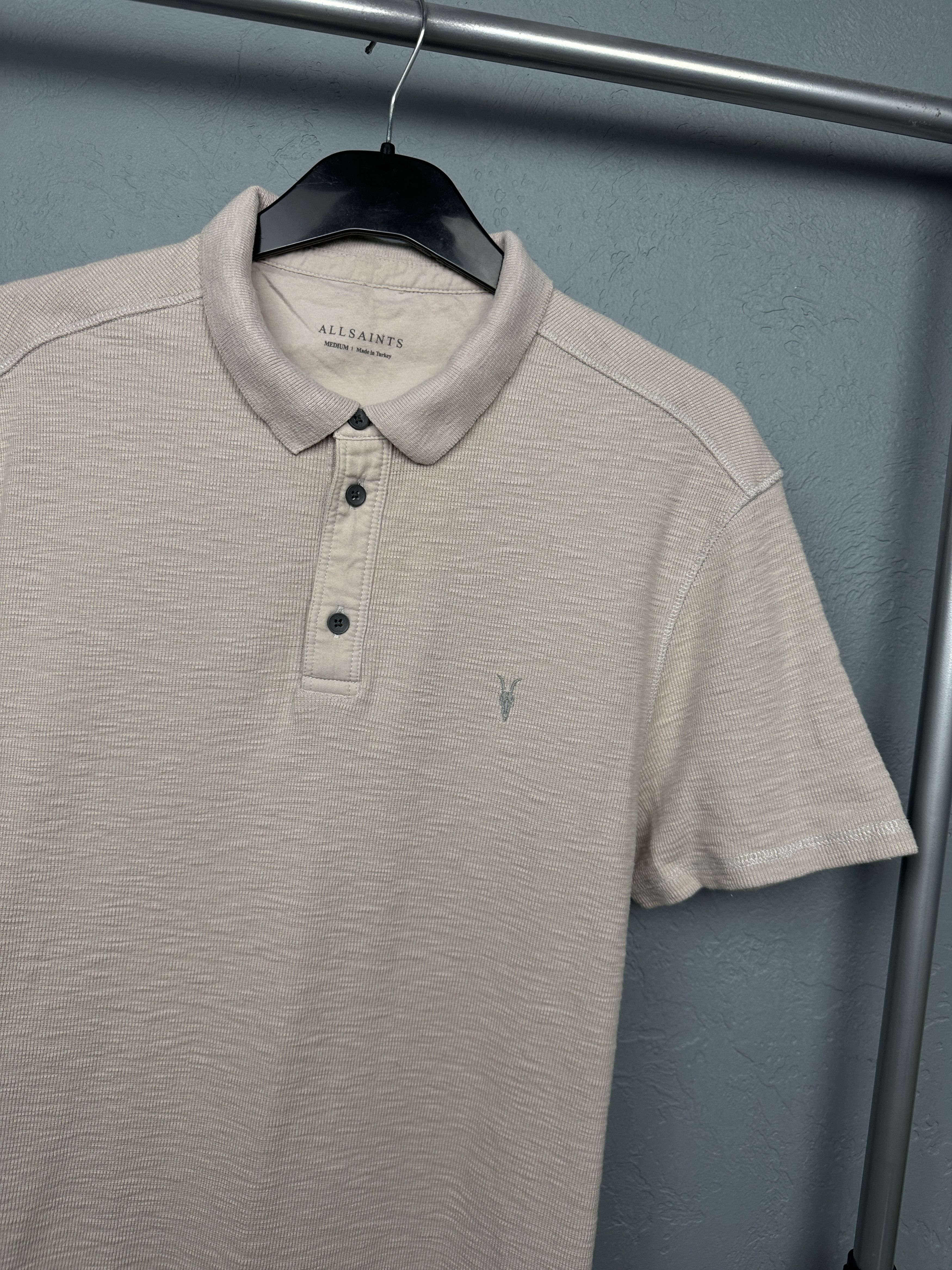 Allsaints AllSaints Mens Ribbed Polo Shirt Size US M / EU 48-50 / 2 - 2 Thumbnail