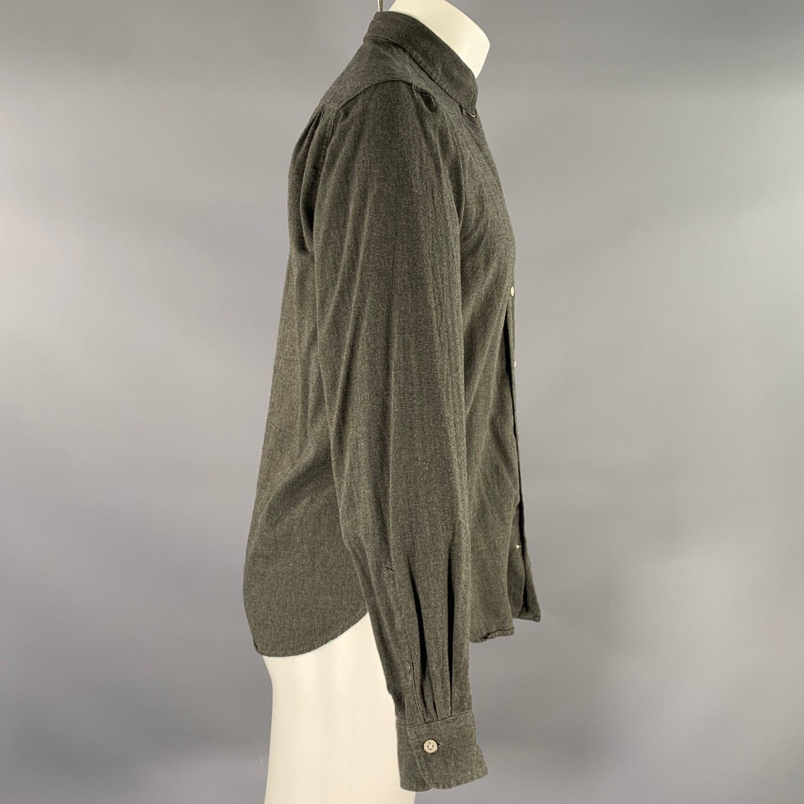 Rag & Bone RAG & BONE S Grey Cotton Pointed Collar Long Sleeve Shirt Size US S / EU 44-46 / 1 - 2 Thumbnail