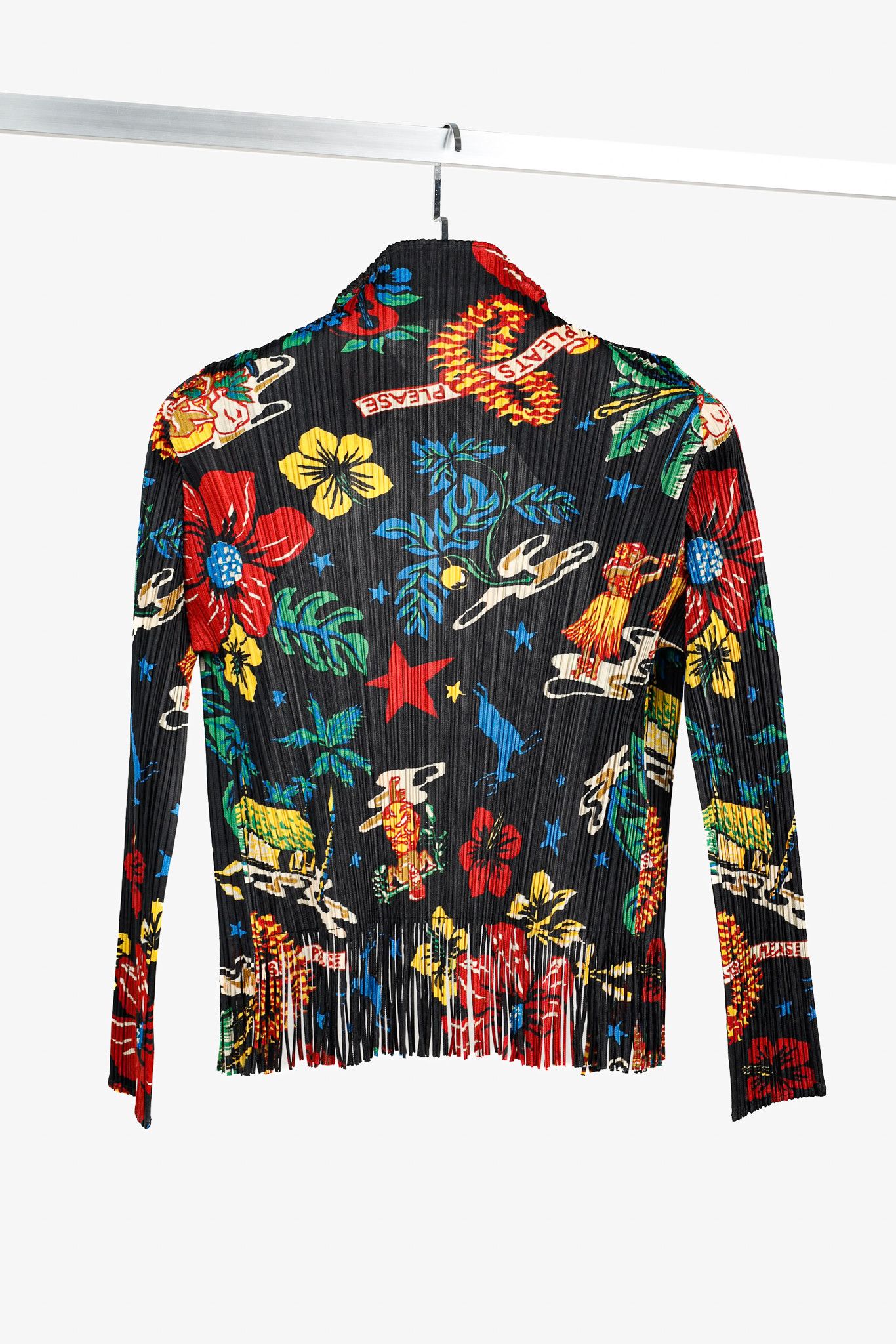 Pleats Please Issey Miyake Pleats Please Issey Miyake Hawaii Motif Fringe-Hem Cardigan Size XL / US 12-14 / IT 48-50 - 2 Thumbnail