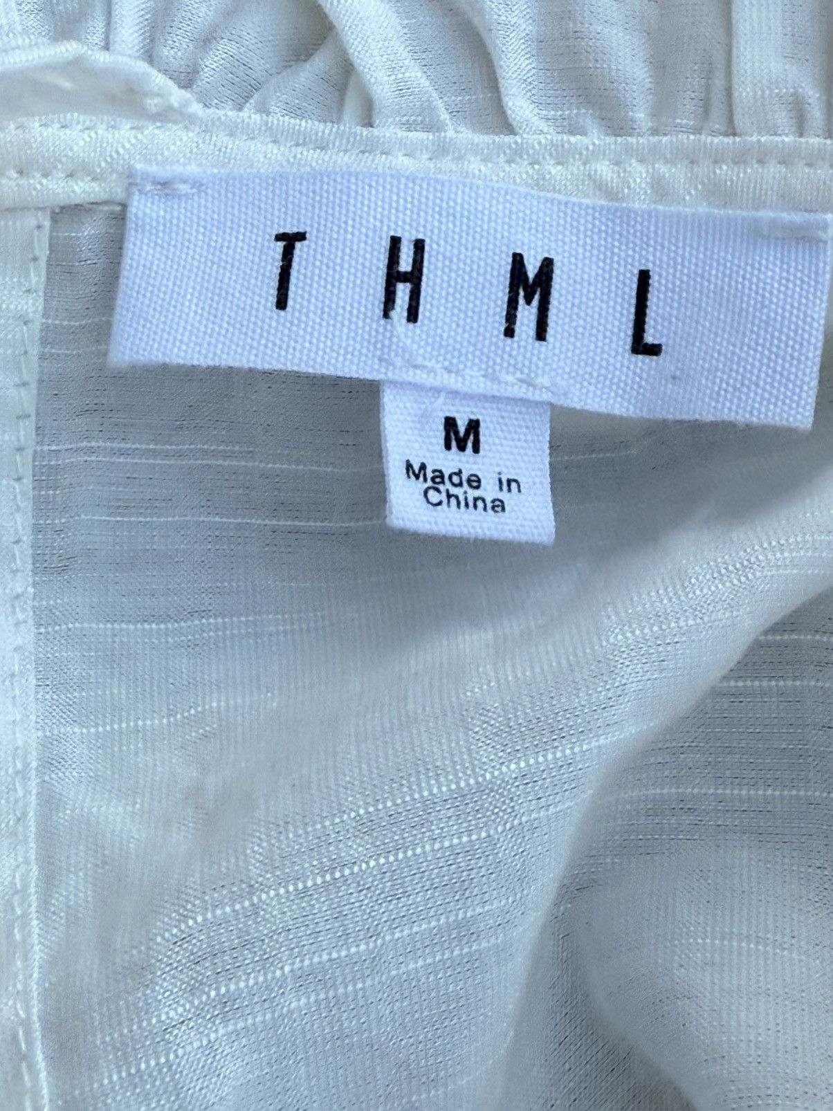 Other THML Blouse Embroidered Flutter Sleeve Top White Multicolor Size M / US 6-8 / IT 42-44 - 10 Thumbnail