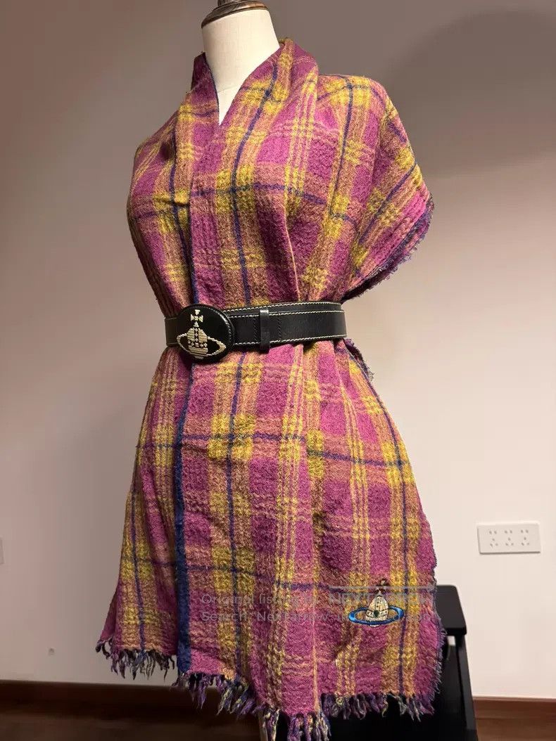Vivienne Westwood Vivienne Westwood Pink and Purple Plaid Large Square Scarf Size ONE SIZE - 3 Thumbnail