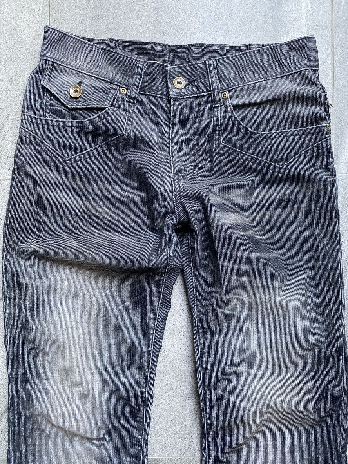 If Six Was Nine Semantic Design Faded Black Bootcut Corduroy Pants Size US 30 / EU 46 - 3 Thumbnail
