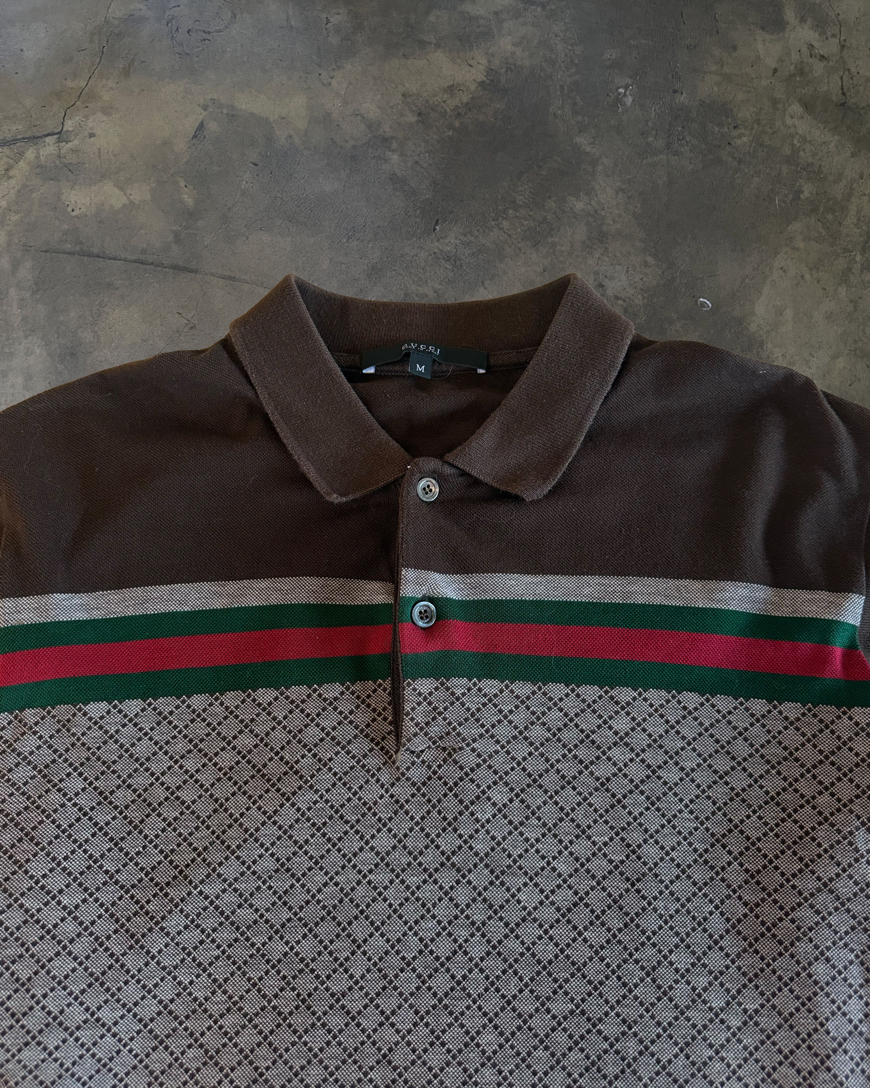 Gucci GUCCI BROWN DIAMENTE MONOGRAM POLO Size US M / EU 48-50 / 2 - 2 Thumbnail