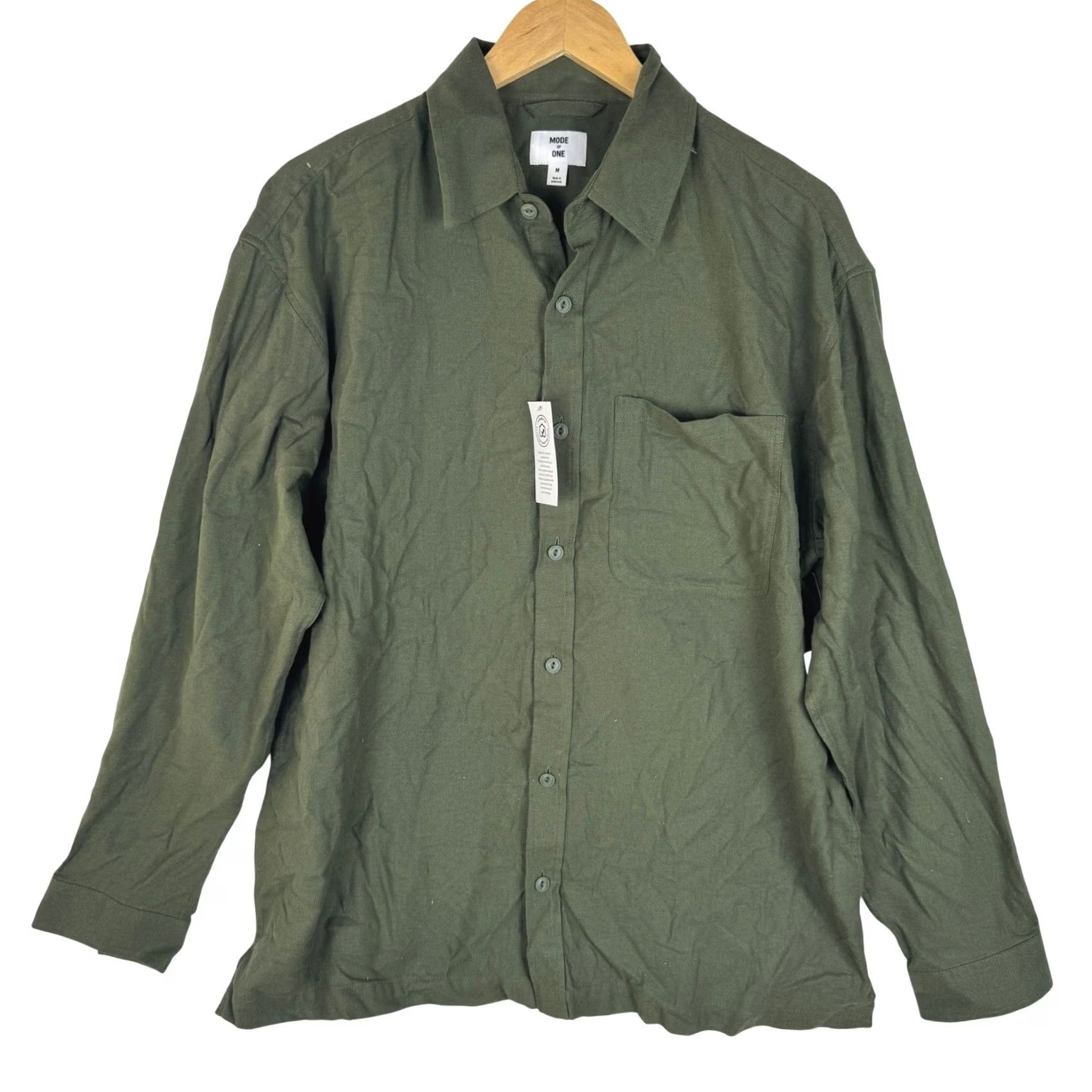 Vintage Mode of One Mens Flannel Shirt Wild Ivy Green Medium Size US M / EU 48-50 / 2 - 2 Thumbnail