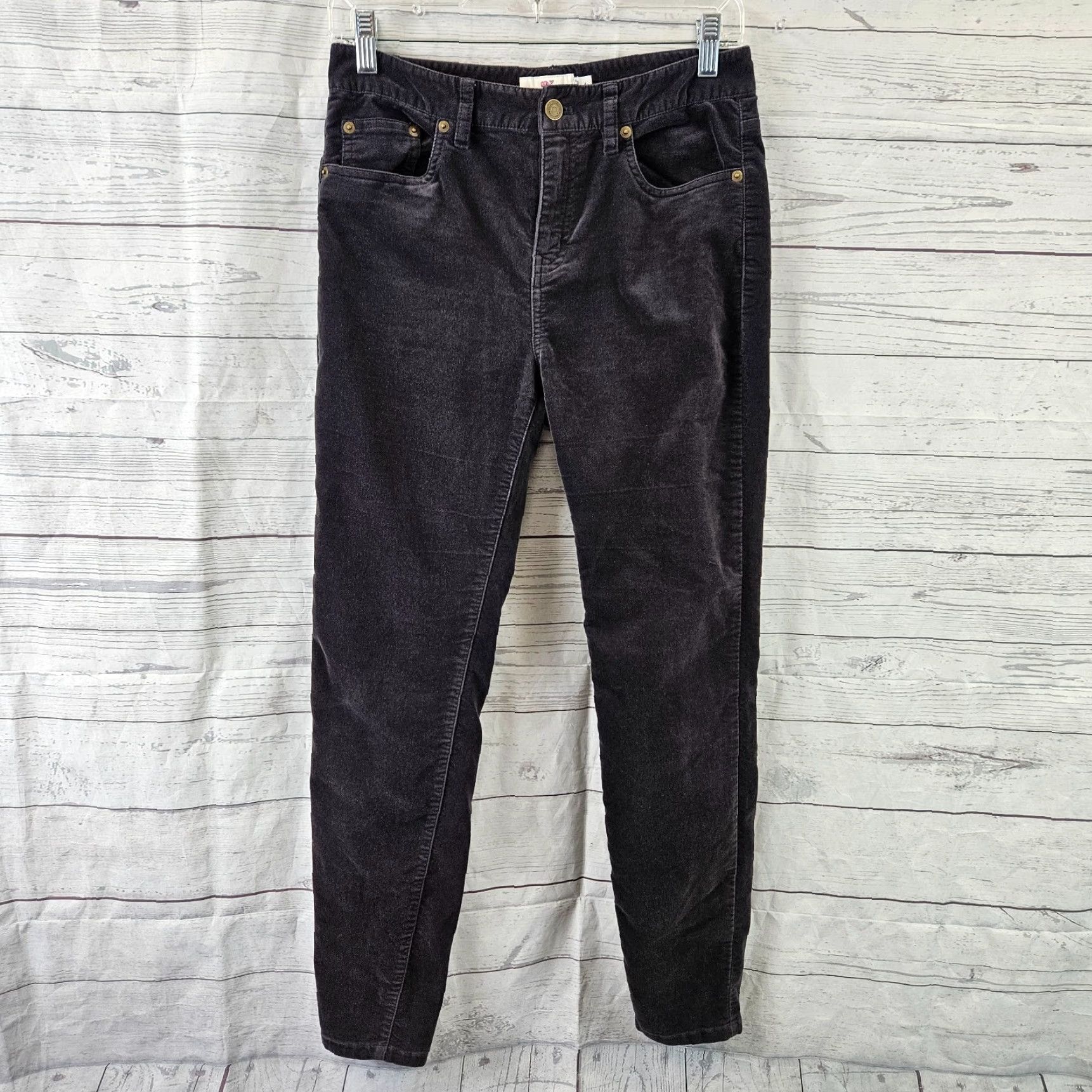 Vineyard Vines Vineyard Vines Womens Velveteen Pants Sz 4 Gray Mid Rise Skinny 5 Pocket Cotton Blend Size 27" / US 4 / IT 40 - 2 Thumbnail