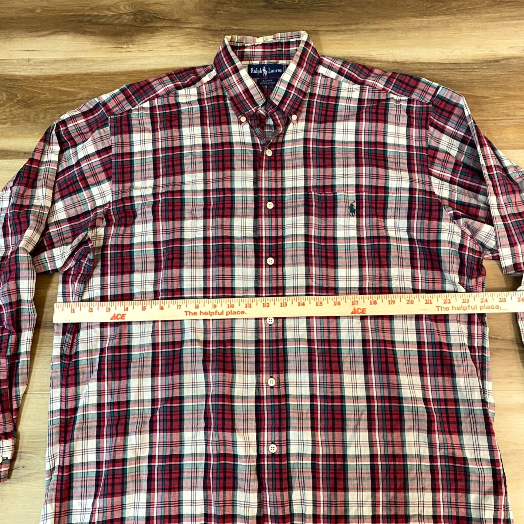 Ralph Lauren Ralph Lauren Shirt Mens L Blaire Button-Down Plaid Lightweight Cotton Twill Size US L / EU 52-54 / 3 - 7 Thumbnail