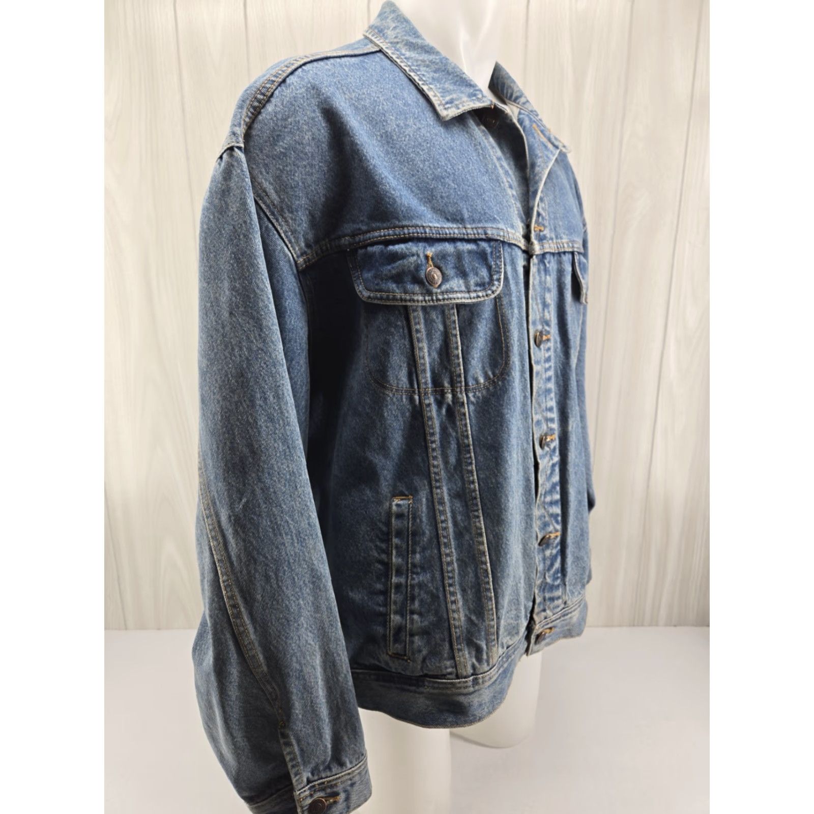 Lee VINTAGE Lee Trucker Jacket Men 2XL Western 90s Denim Blue Jacket/Coat Bomber Jacket 80s 90s Size US XXL / EU 58 / 5 - 7 Thumbnail