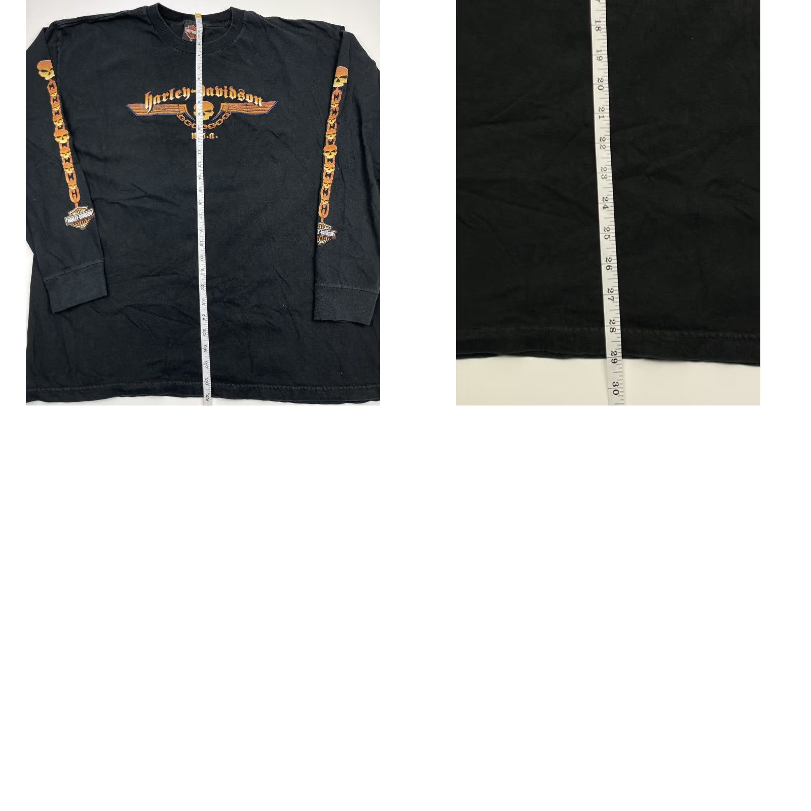 Harley Davidson Harley-Davidson Mens Shirt Long Sleeve Double Sided Black L USA Crew Neck Cotton Logo T-Shirt Regular Vintage No Size US L / EU 52-54 / 3 - 8 Thumbnail