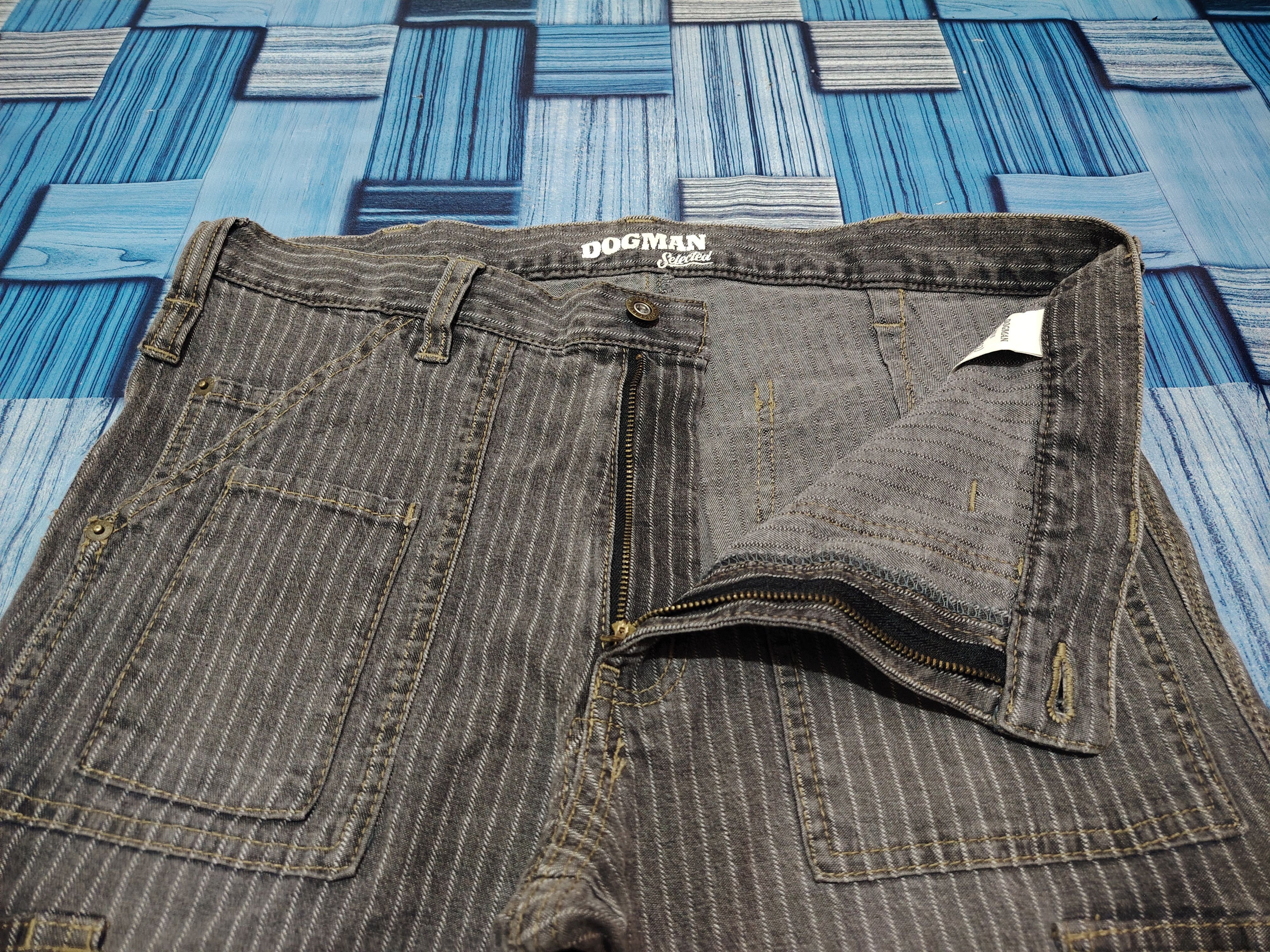 5351 POUR LES HOMMES Dogman Selected Cargo Multipocket Striped Stretch Pants Size US 35 - 8 Thumbnail