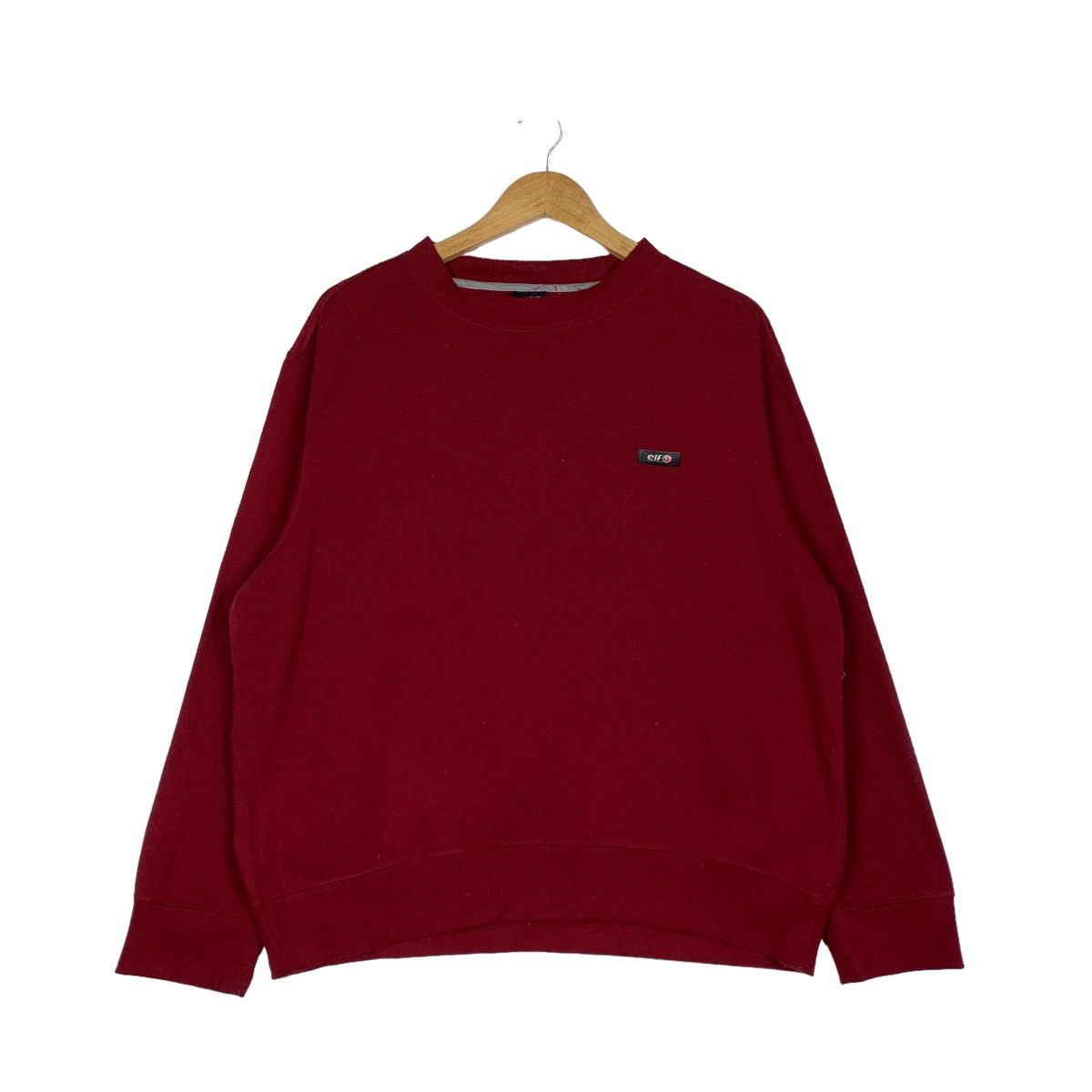 Japanese Brand ELF Motorsport Small Logo Maroon Sweatshirt #0967-C43 Size US M / EU 48-50 / 2 - 1 Thumbnail