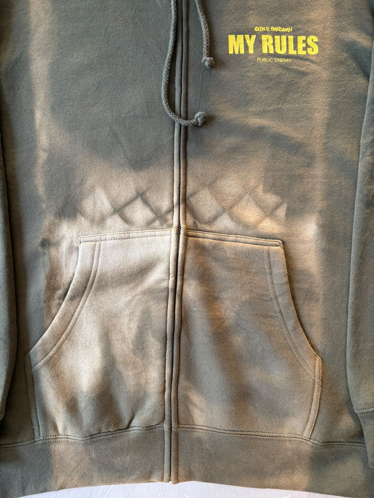 Public Enemy Public Enemy X Obey X Glen E “My Rules” Olive Green Hoodie Size US L / EU 52-54 / 3 - 12 Thumbnail