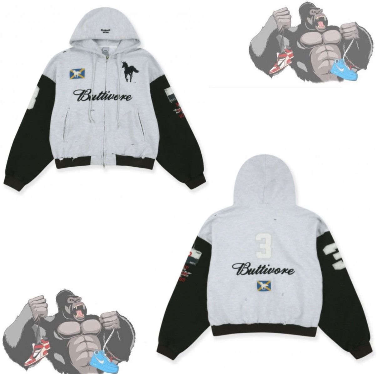 PROJECT G/R Protocol Index BUTTIVORE ZIP HOODIE PROJECT GR | Grailed