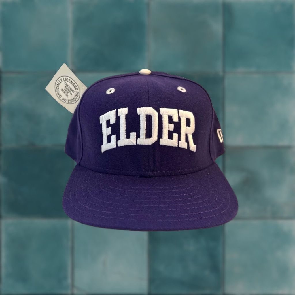 New Era vintage New Era fitted hat 7 1/2 purple USA made NWT deadstock wool blend embroidered logos white button eyelets Mens Cap Size ONE SIZE - 1 Thumbnail