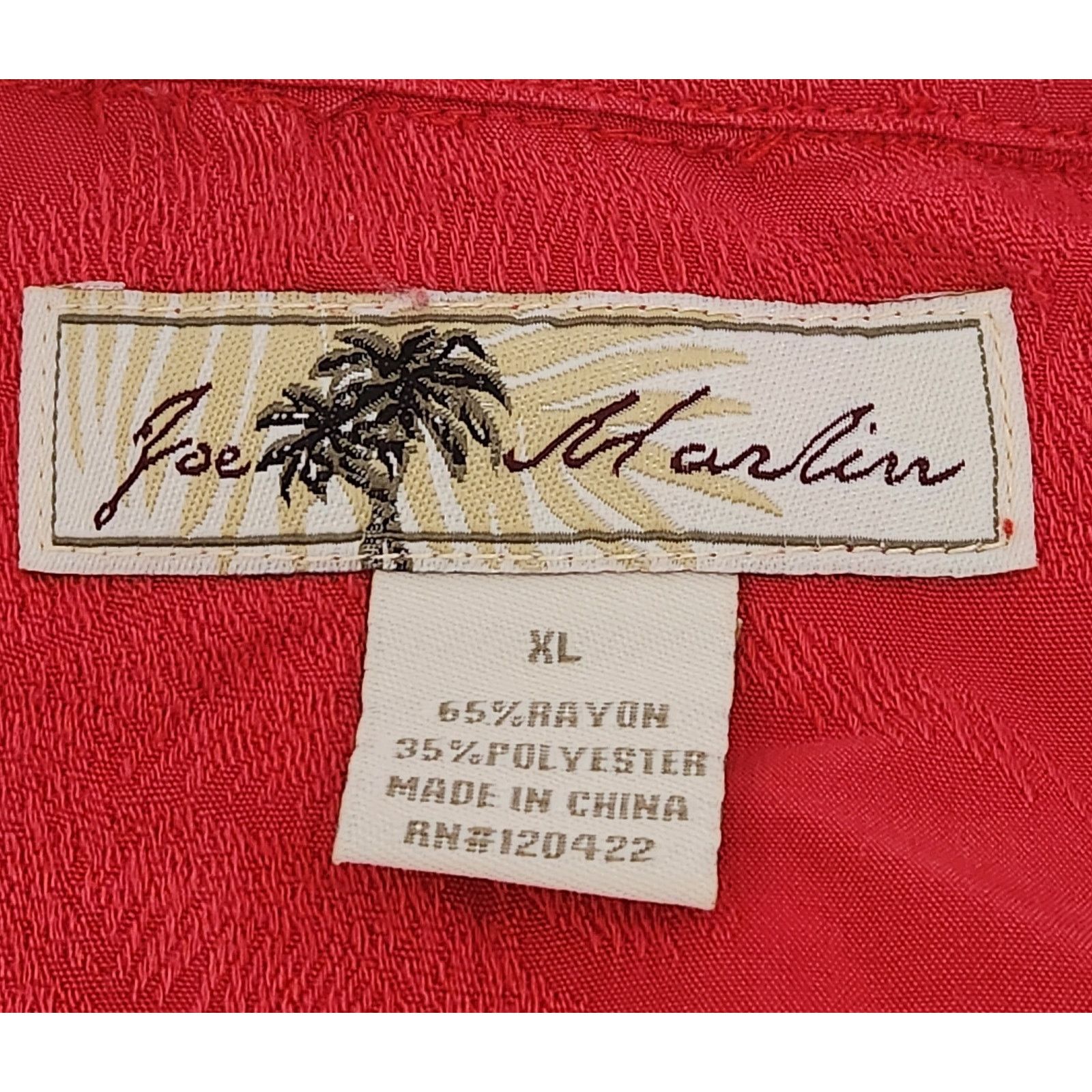 Other Joe Marlin Red Palm Tree Embossed Material Button Up Top XL Size US XL / EU 56 / 4 - 4 Thumbnail