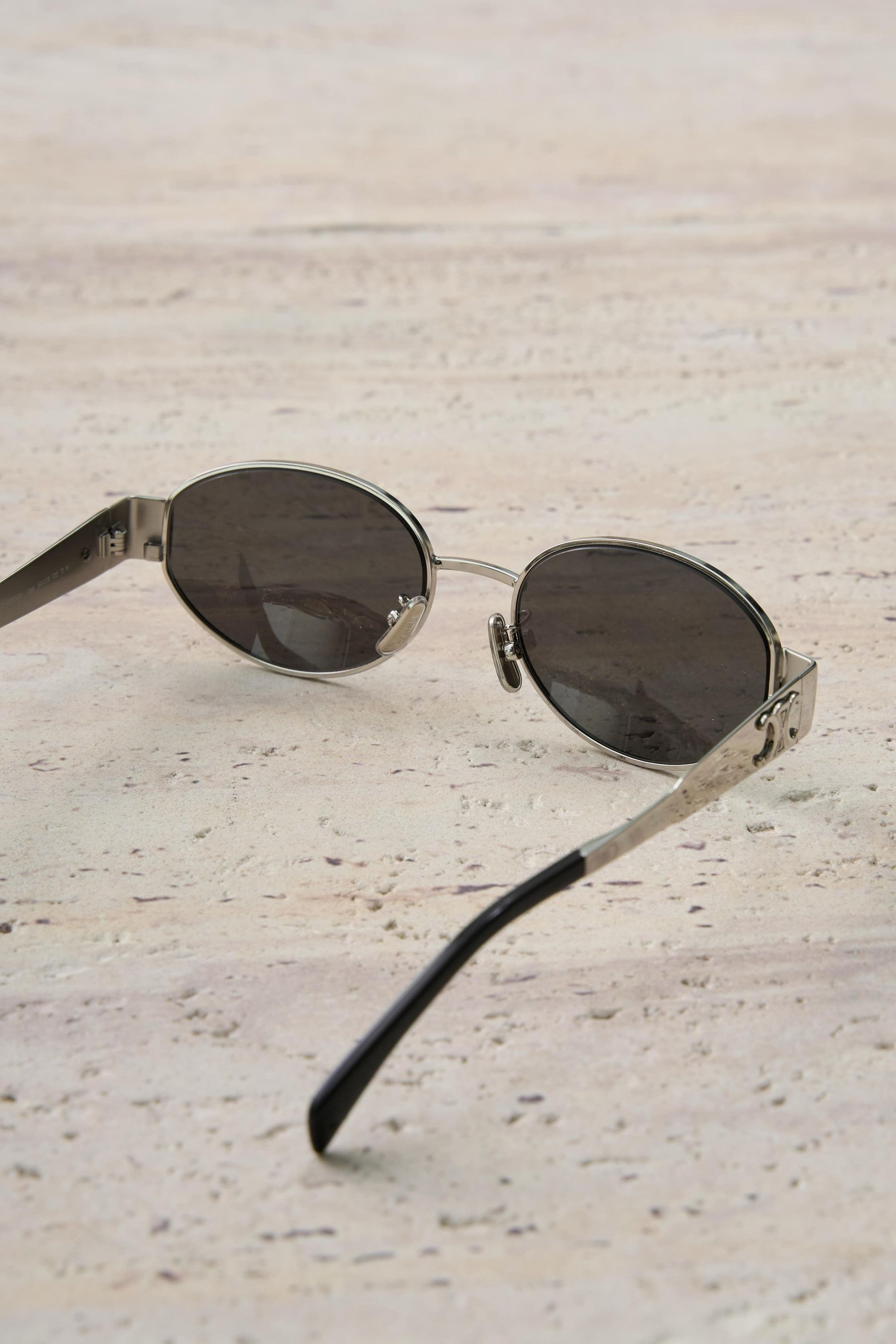 Celine CELINE Triomphe 01 Oval Sunglasses SILVER Size ONE SIZE - 4 Thumbnail