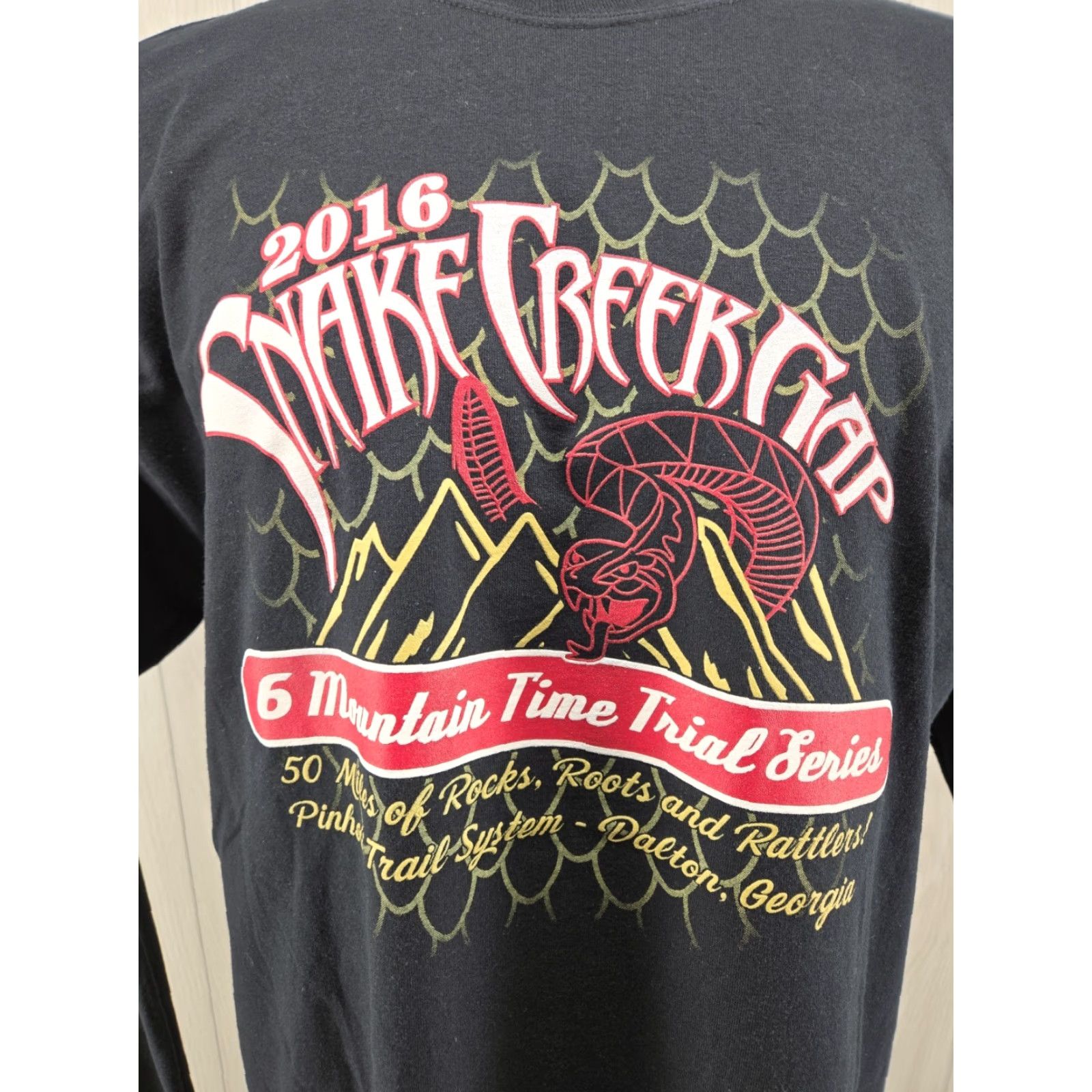 Gildan 12th Annual Snake Creek Gap 6 Mountain Time Trial Series Shirt XL Black Mens T-Shirt Long Sleeve Gildan Regular Size XL Size US XL / EU 56 / 4 - 3 Thumbnail