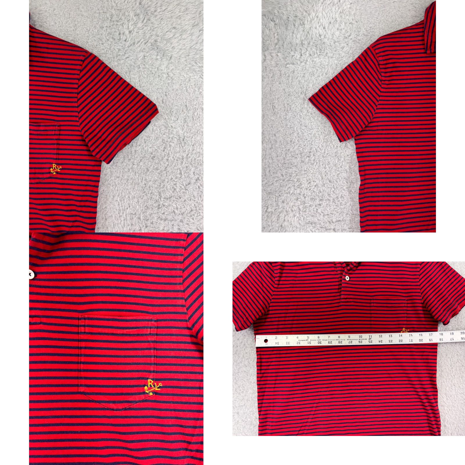 Polo Ralph Lauren VINTAGE Polo Ralph Lauren Shirt Mens Small Red Striped Anchor Logo Pocket Golf Golfer Size US S / EU 44-46 / 1 - 8 Thumbnail