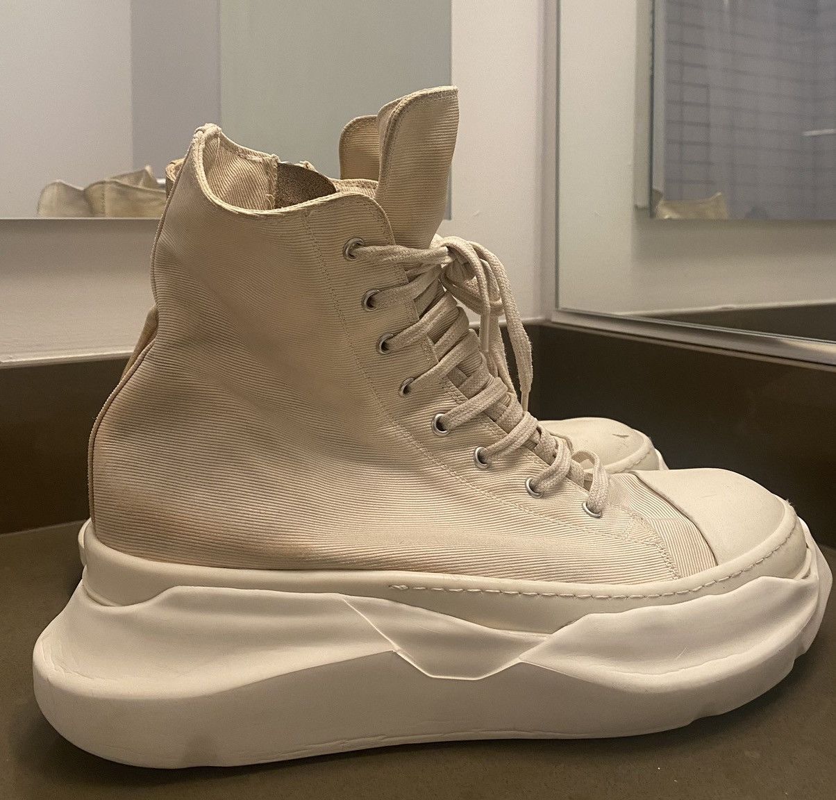 image of Rick Owens Abstract Sneakers in Neutral Beige, Men's (Size 12)