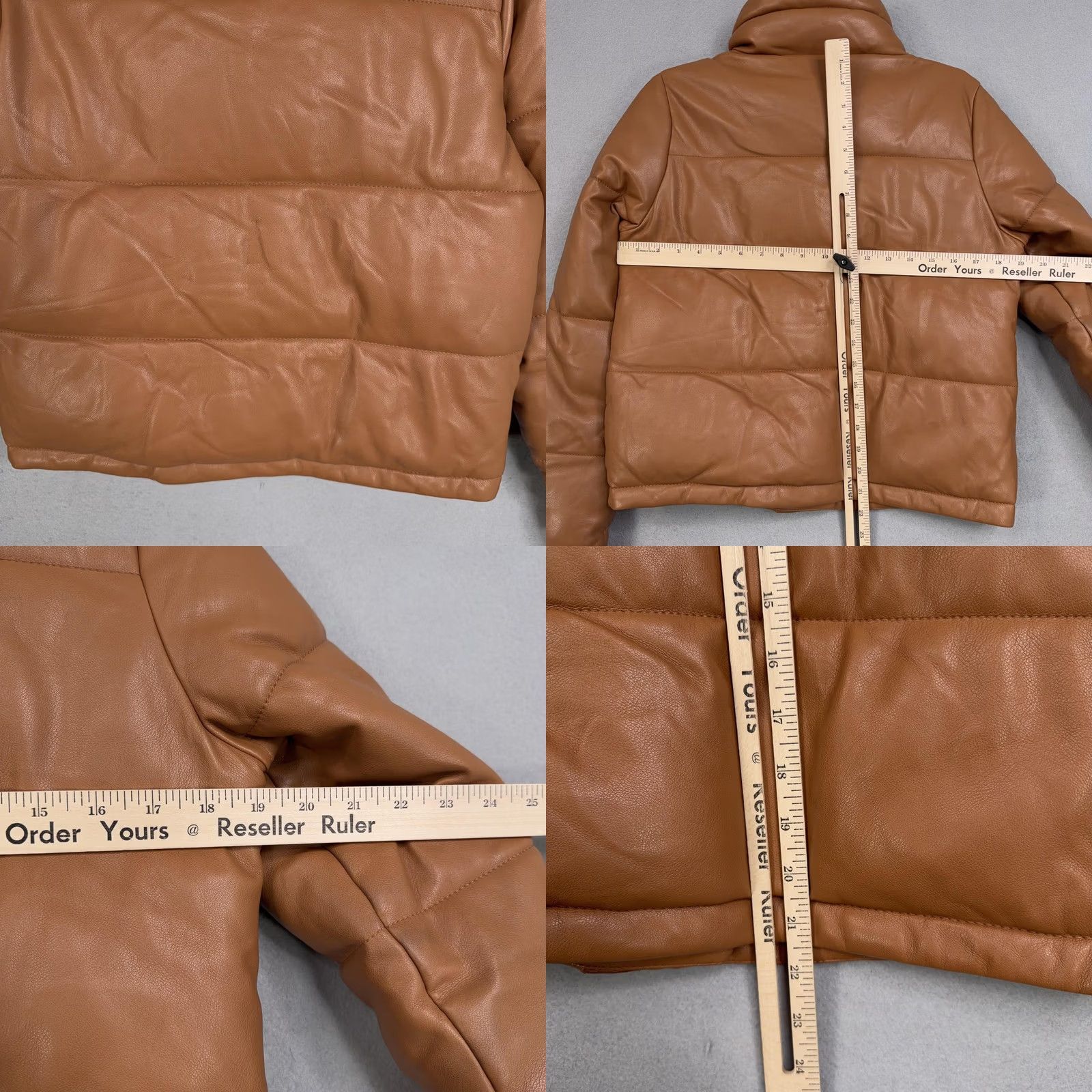 Abercrombie & Fitch Abercrombie Fitch Jacket Womens Small Brown Faux Leather Mini Puffer Streetwear Size S / US 4 / IT 40 - 9 Thumbnail