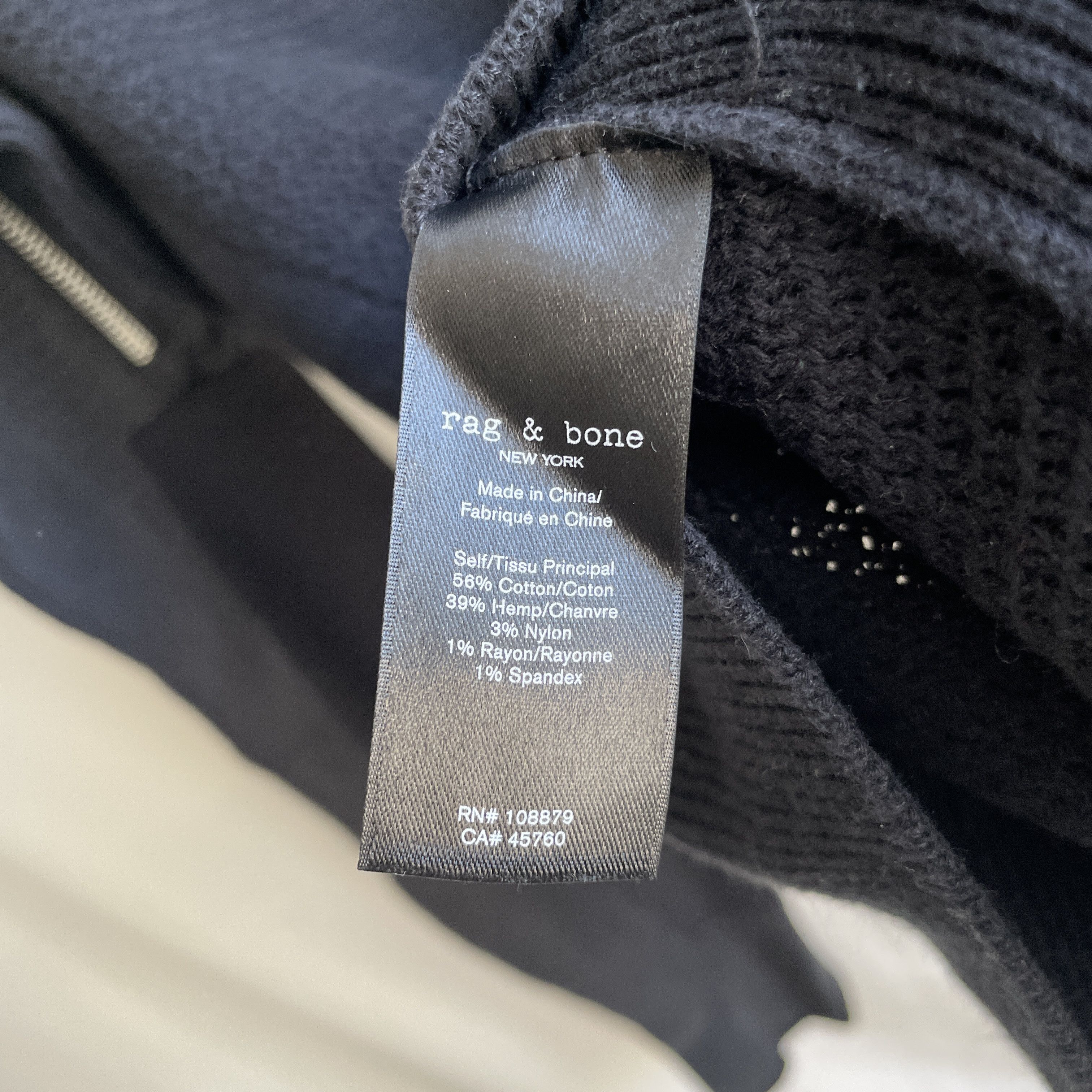 Rag & Bone Rag & Bone Cotton Hemp Zip Up Dark Navy Bomber Cardigan Size US S / EU 44-46 / 1 - 13 Thumbnail