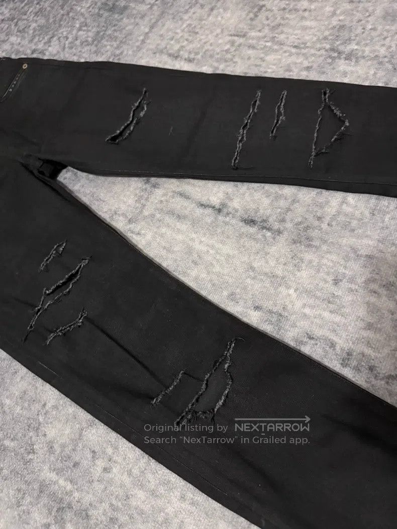 Saint Laurent Paris Saint Laurent Paris Coated waxed distressed denim pants Size US 29 - 3 Thumbnail
