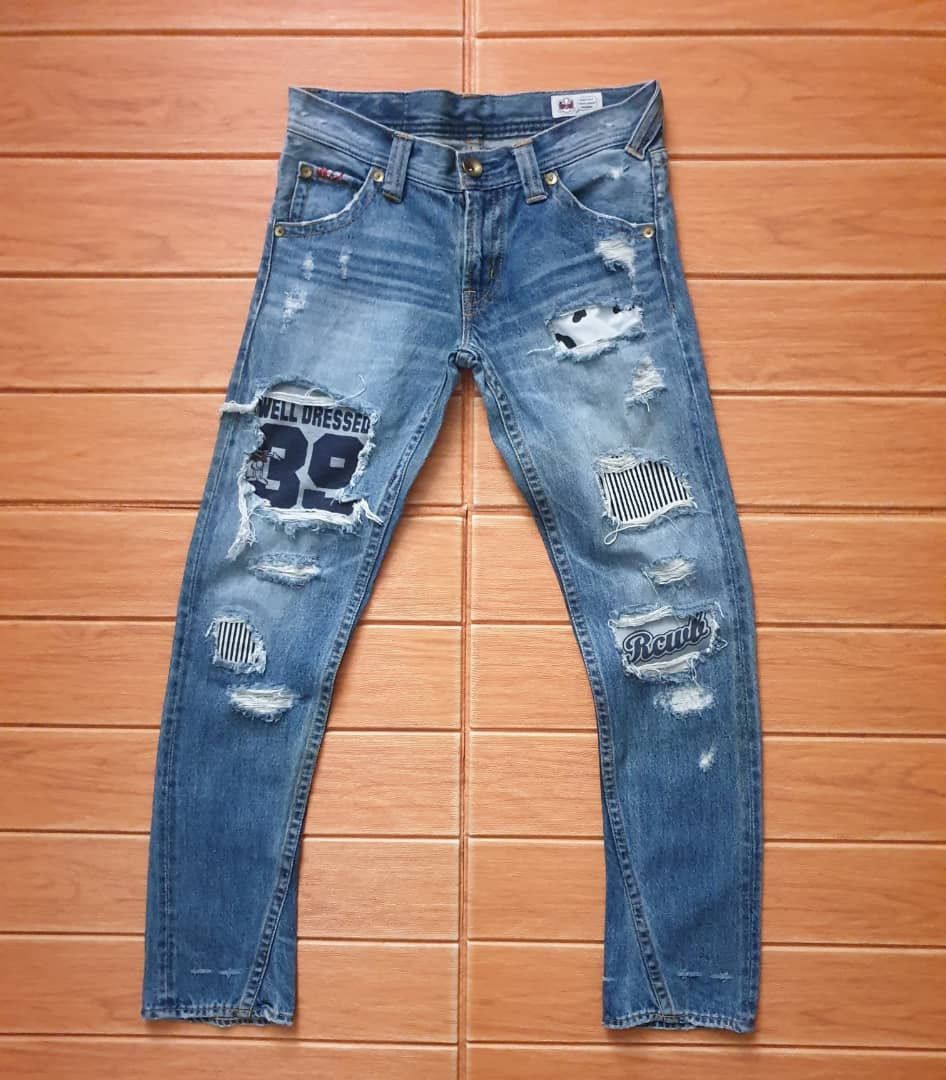 PPFM RCWB Radeo crown patchwork distressed denim jeans Size US 30 / EU 46 - 1 Thumbnail